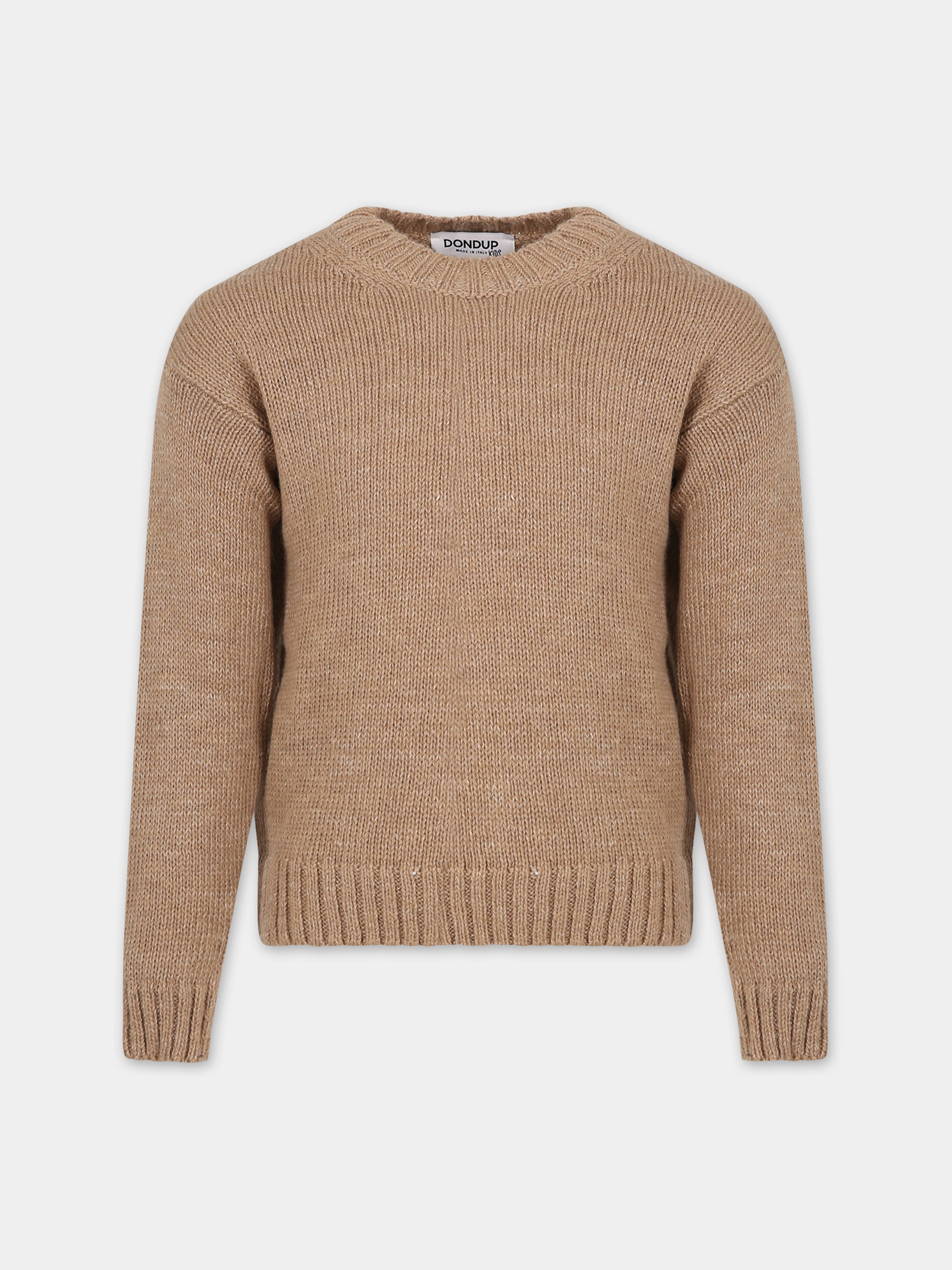 Maglione beige per bambino con logo,Dondup Kids,DMMA009 C FL002 0037