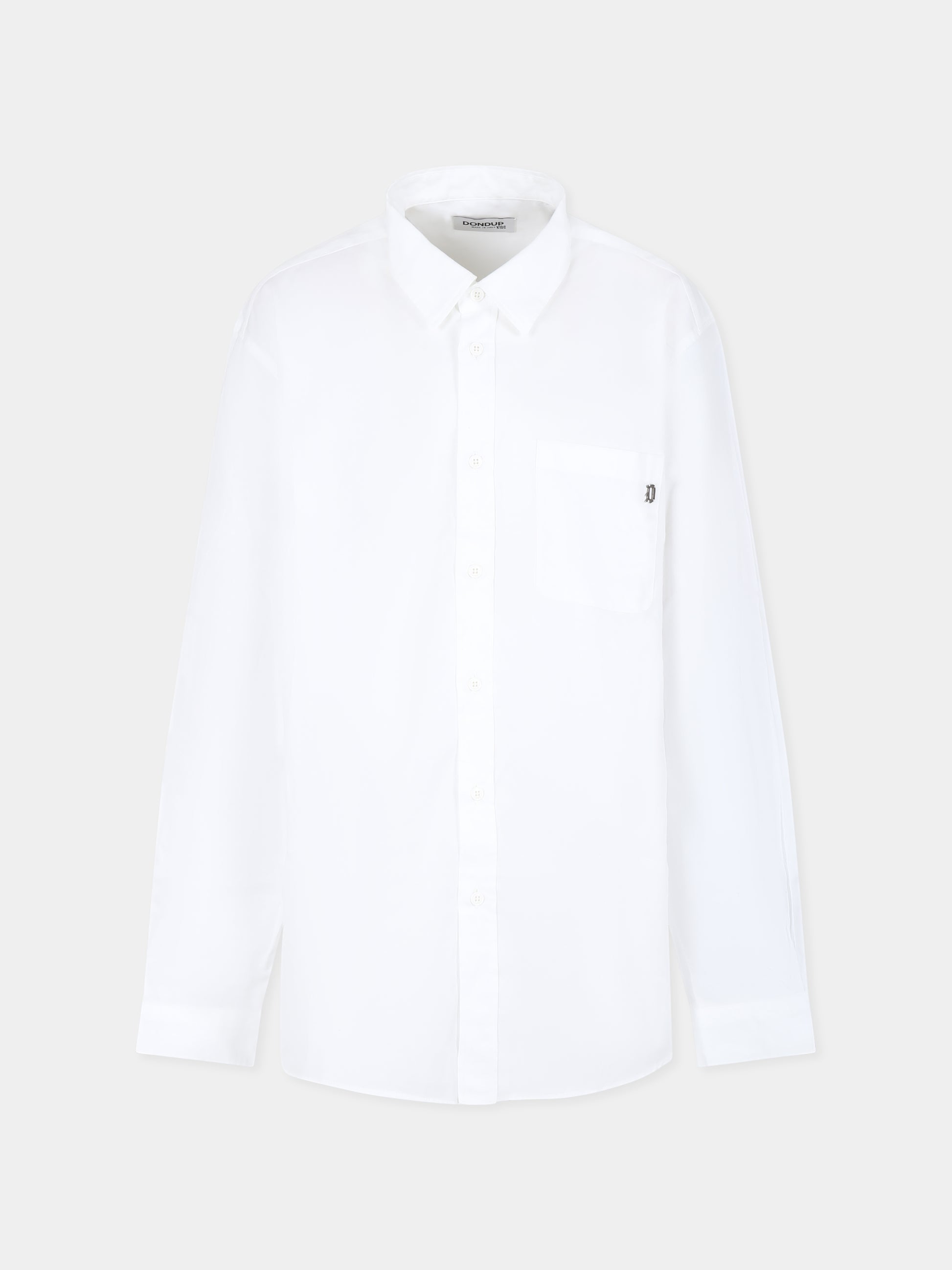 Camicia bianca per bambino con logo,Dondup Kids,DMCA003 0 CA275 B000