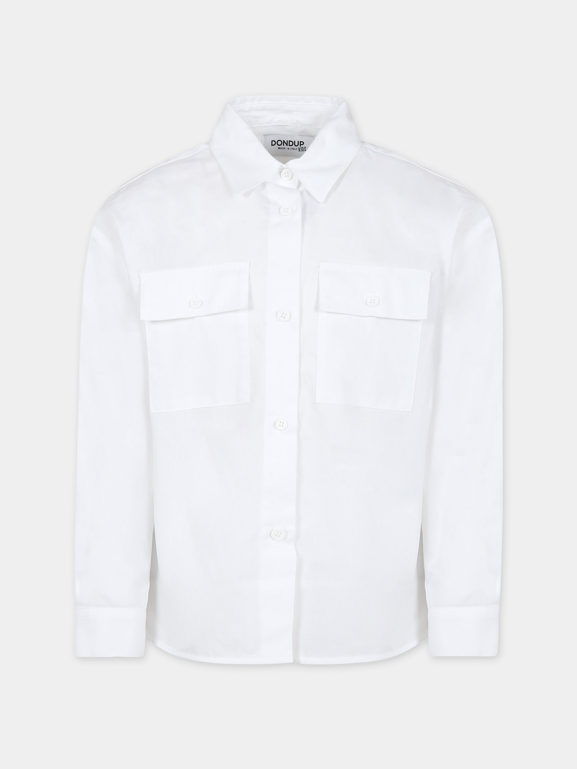 Camicia bianca per bambina,Dondup Kids,DFCA007 0 CA275 B000