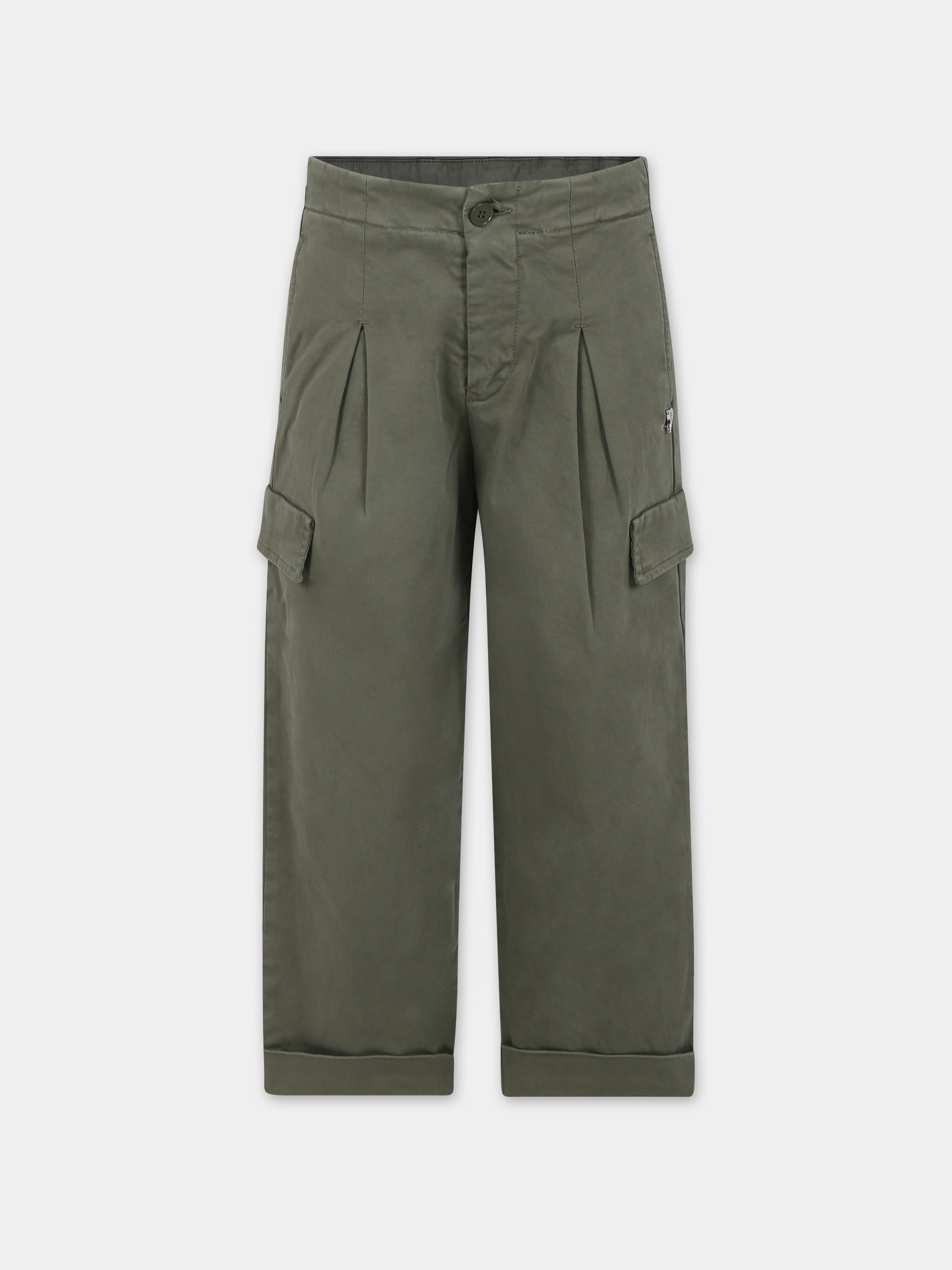 Pantaloni verdi per bambina con logo,Dondup Kids,DFPA007 0 CE246 1005