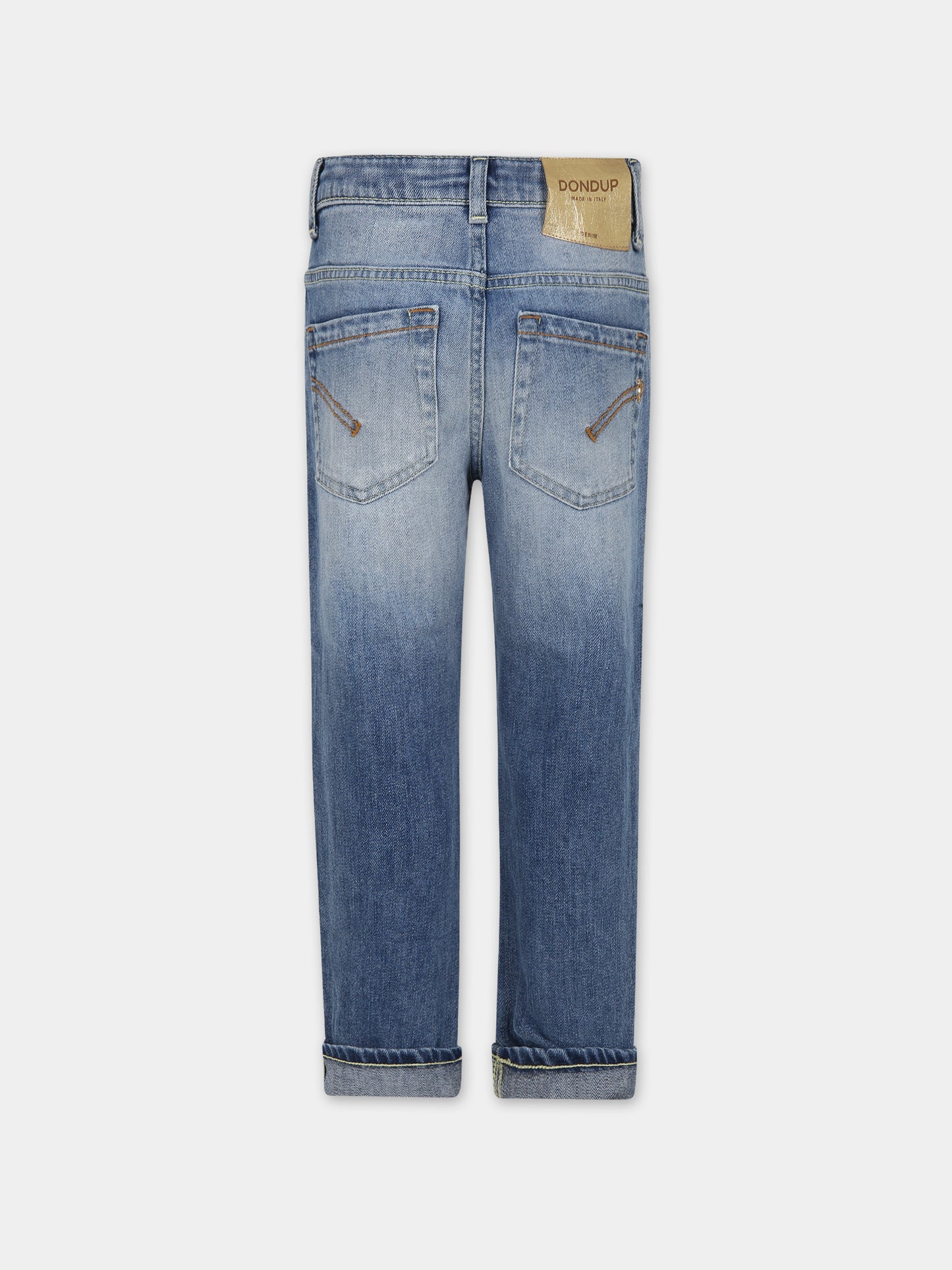 Jeans blu per bambina con logo,Dondup Kids,DFPA016 C DS040 4025