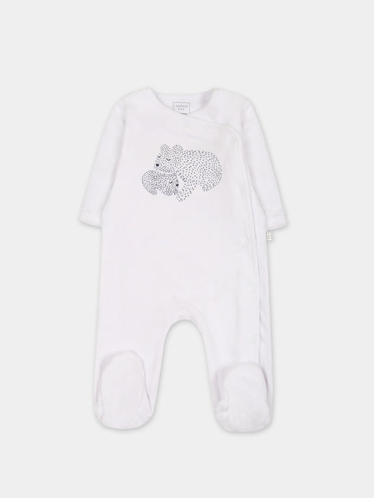 Tutina bianca con orsi per neonato,Carrement Beau,Y97302 10P