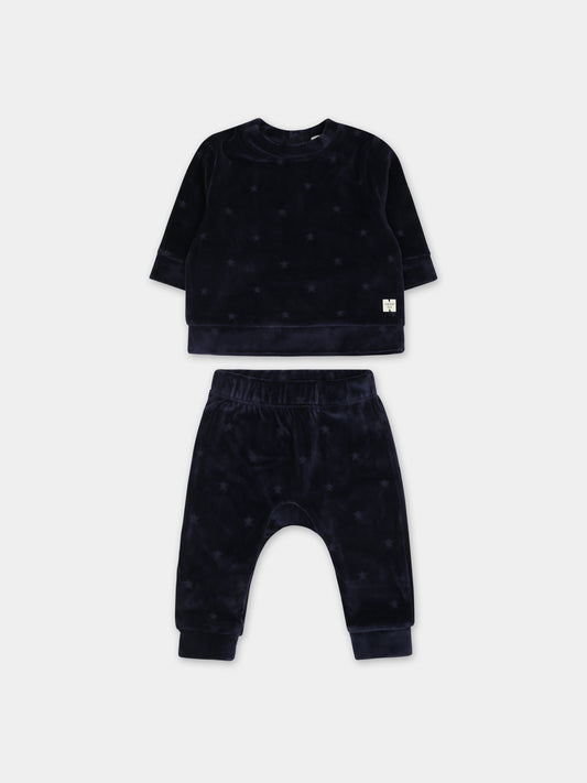 Completo blu per neonato con stelle,Carrement Beau,Y98226 849