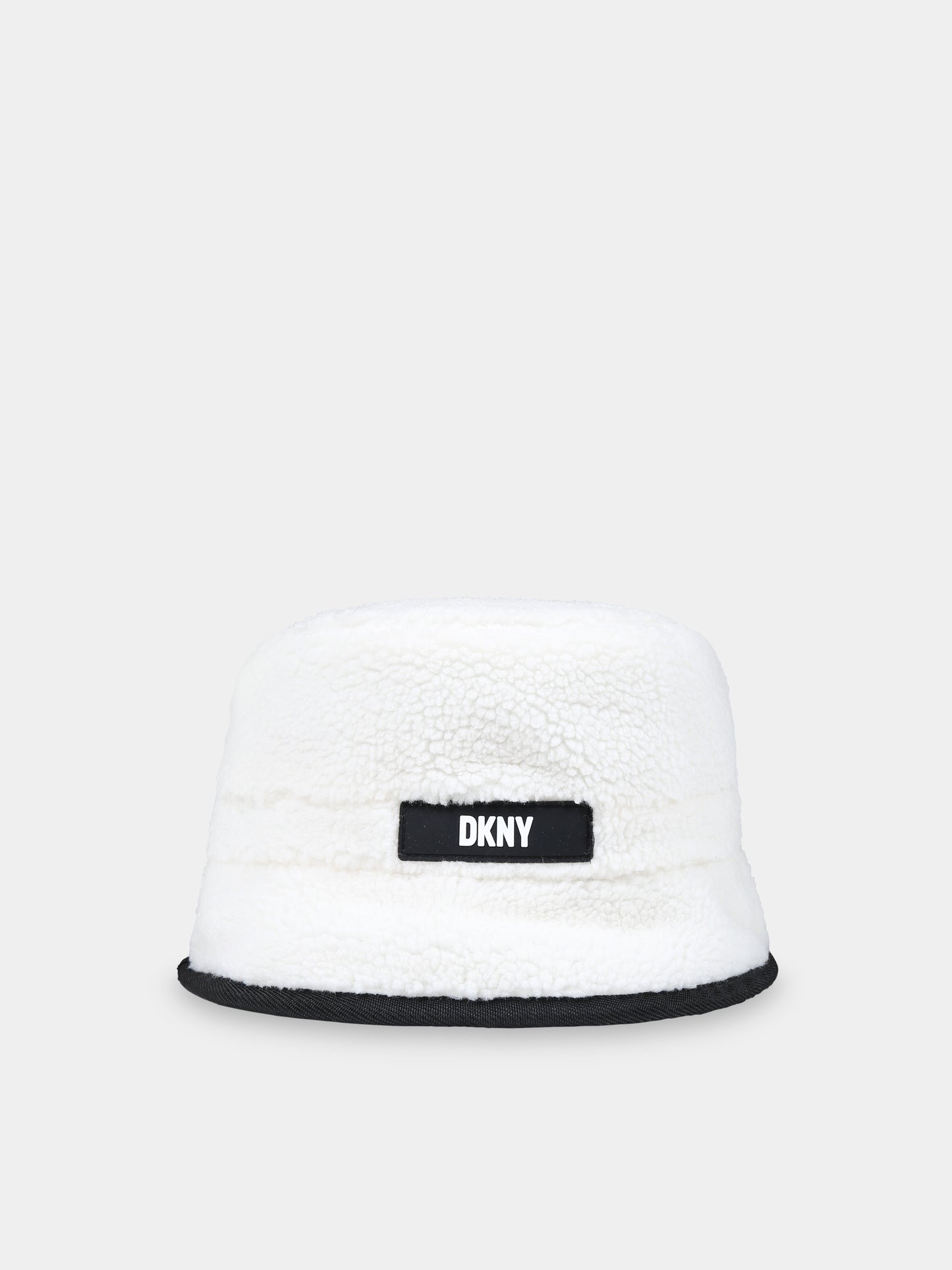 Cloche nera reversibile per bambini con logo,Dkny,D31313 09B