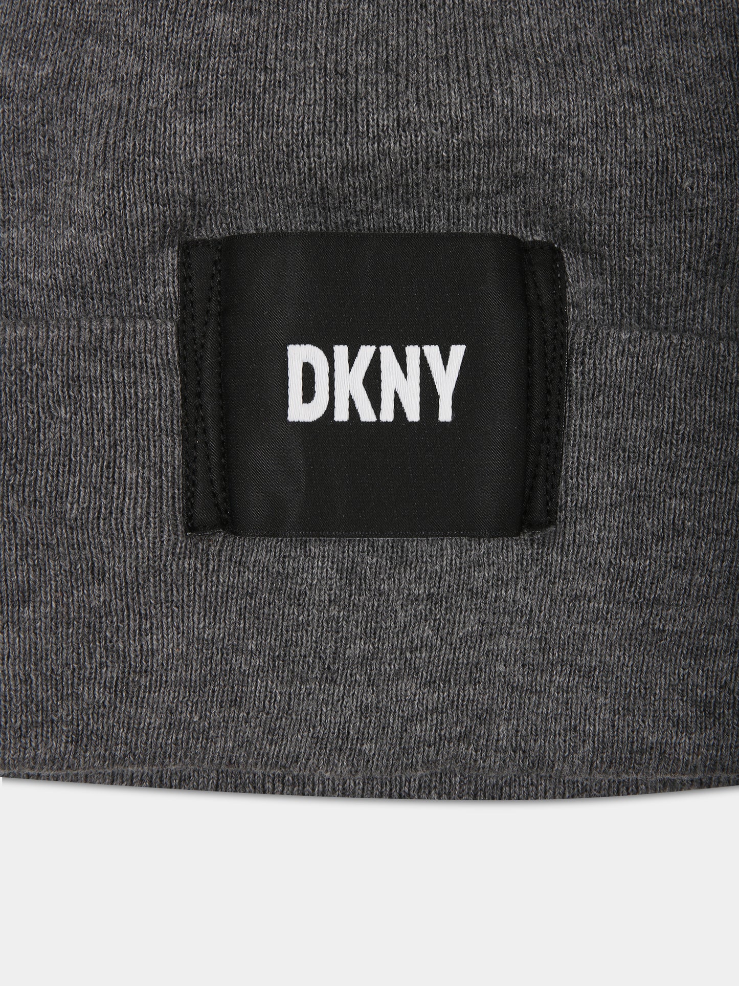 Berretto grigio per bambini con logo,Dkny,D31310 A64