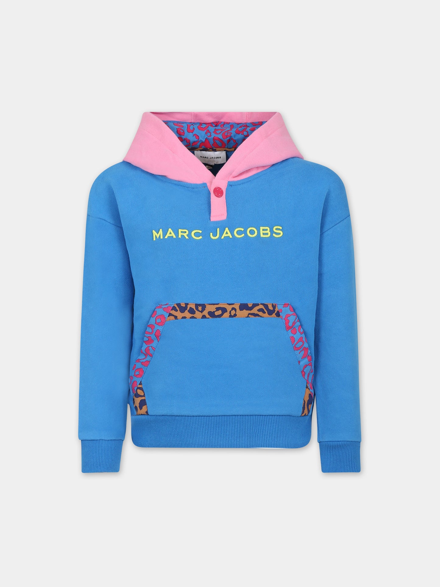 Felpa azzurra per bambina con logo,Little Marc Jacobs,W15690 83E