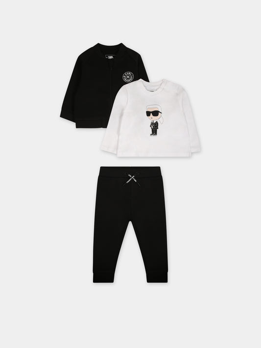 Tuta nera per neonato,Karl Lagerfeld Kids,Z98150 09B