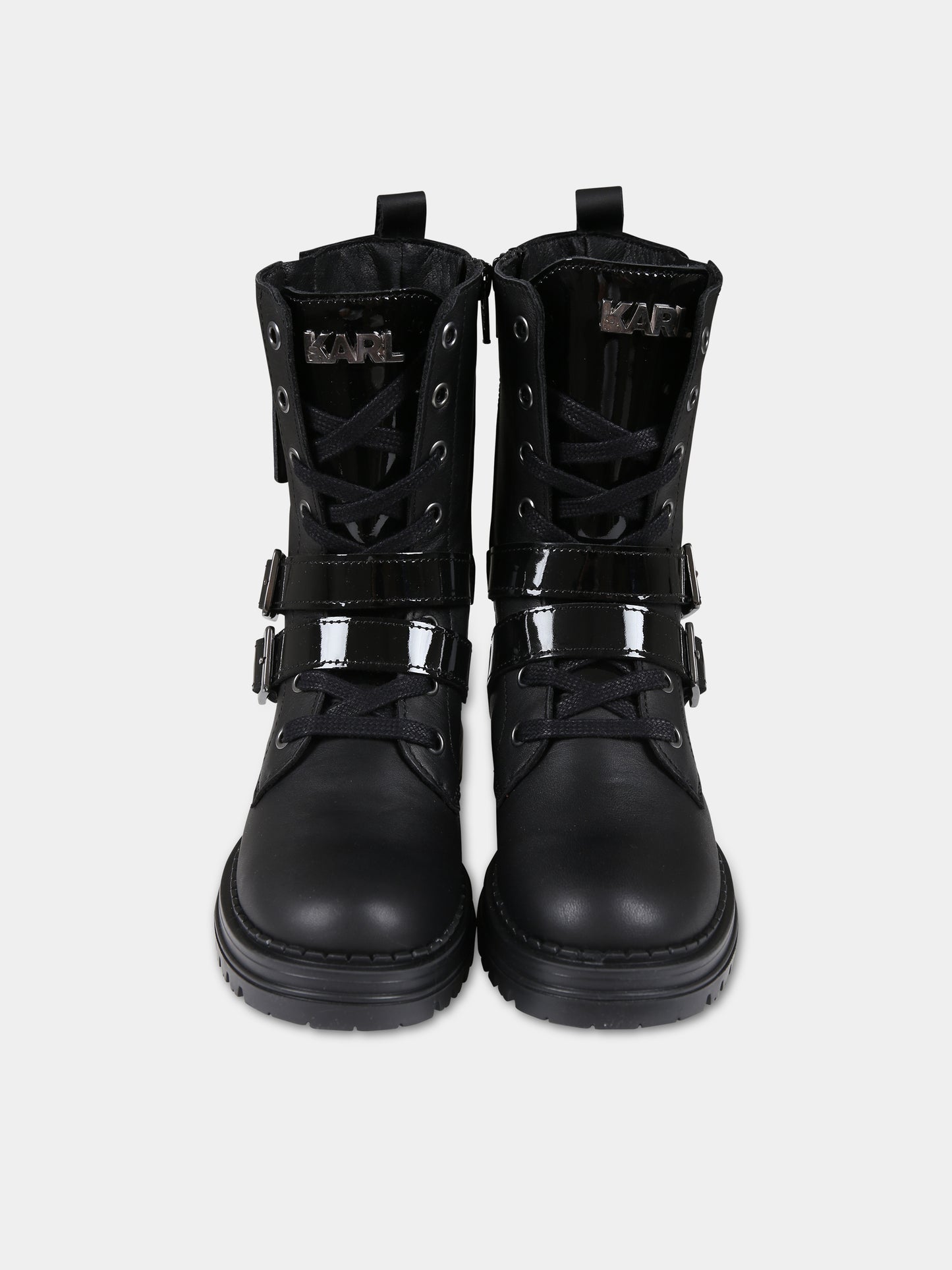 Anfibi neri per bambina,Karl Lagerfeld Kids,Z19112 09B