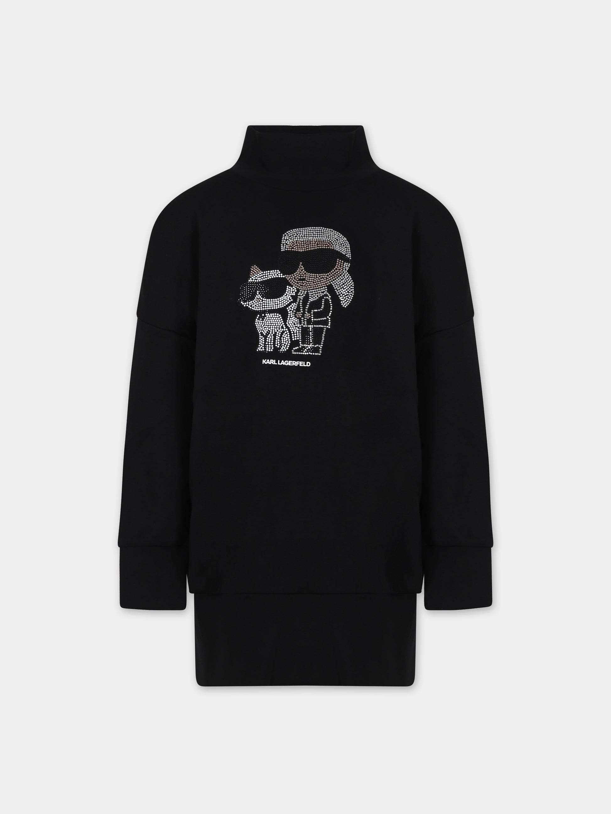 Vestito nero per bambina,Karl Lagerfeld Kids,Z12249 09B