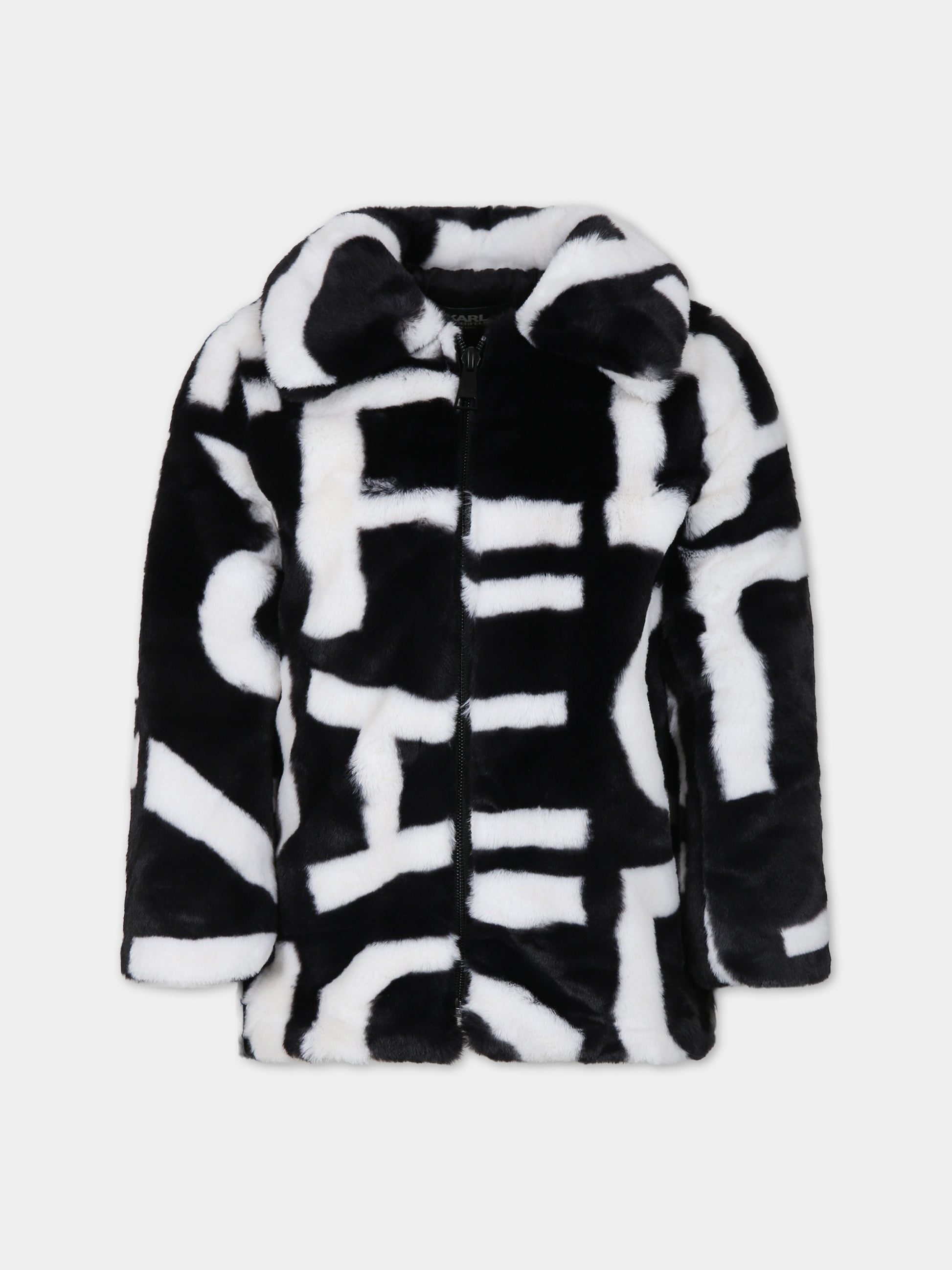 Ecopelliccia multicolor per bambina con logo,Karl Lagerfeld Kids,Z16168 M41