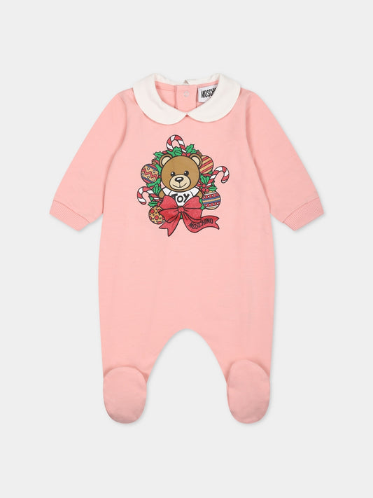 Tutina rosa per neonata con Teddy Bear,Moschino Kids,MUT03O LDA17 50209