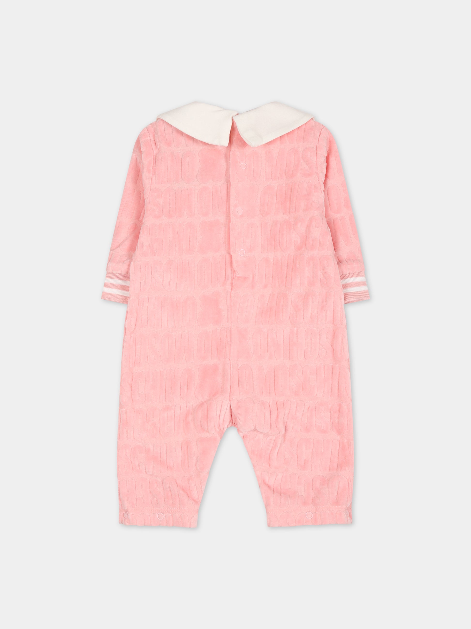 Completo rosa per neonata con logo,Moschino Kids,MUY05H LGB10 50209