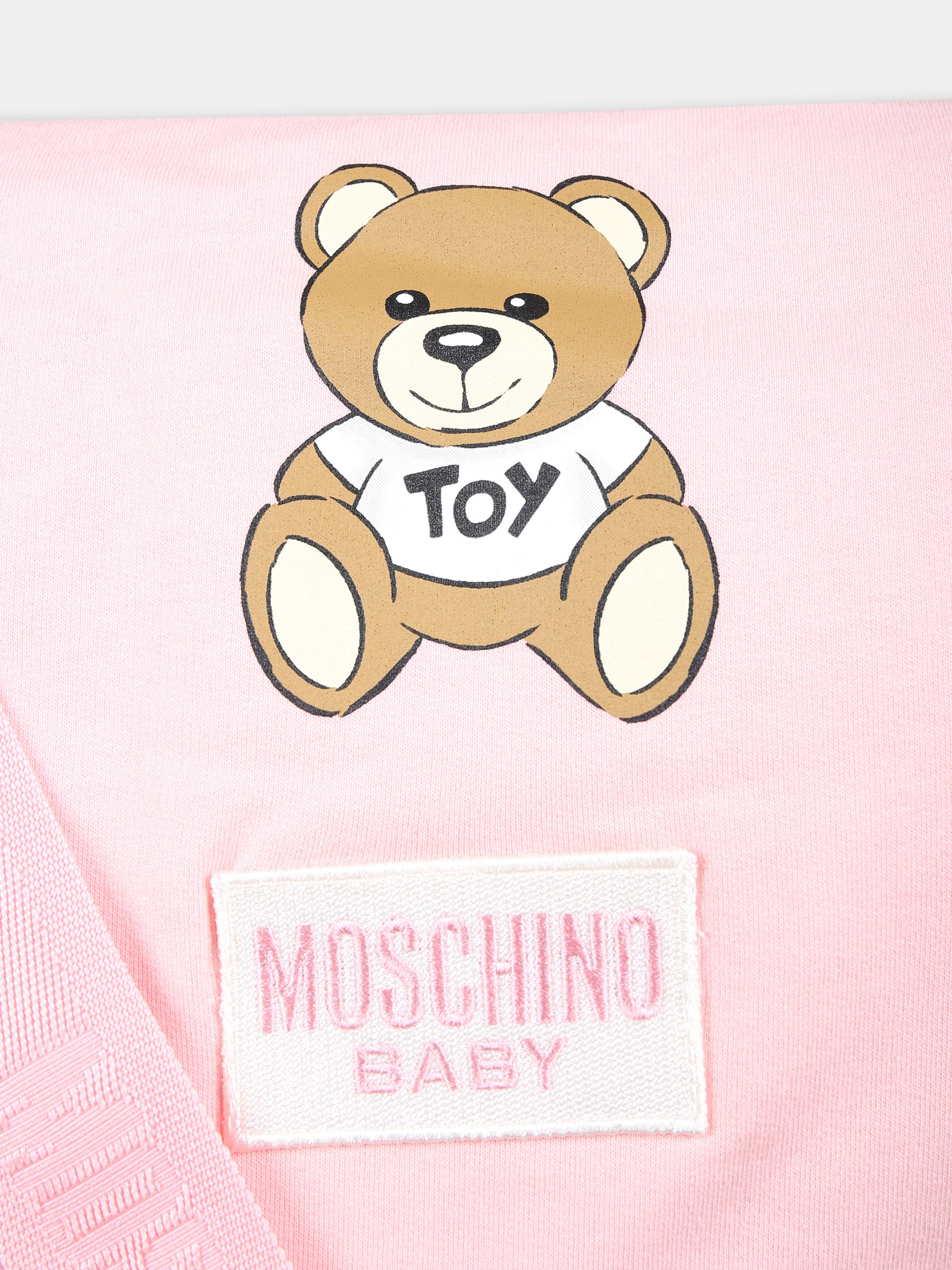 Borsa mamma rosa per neonata con Teddy Bear e logo,Moschino Kids,MTX03D LCA40 50209