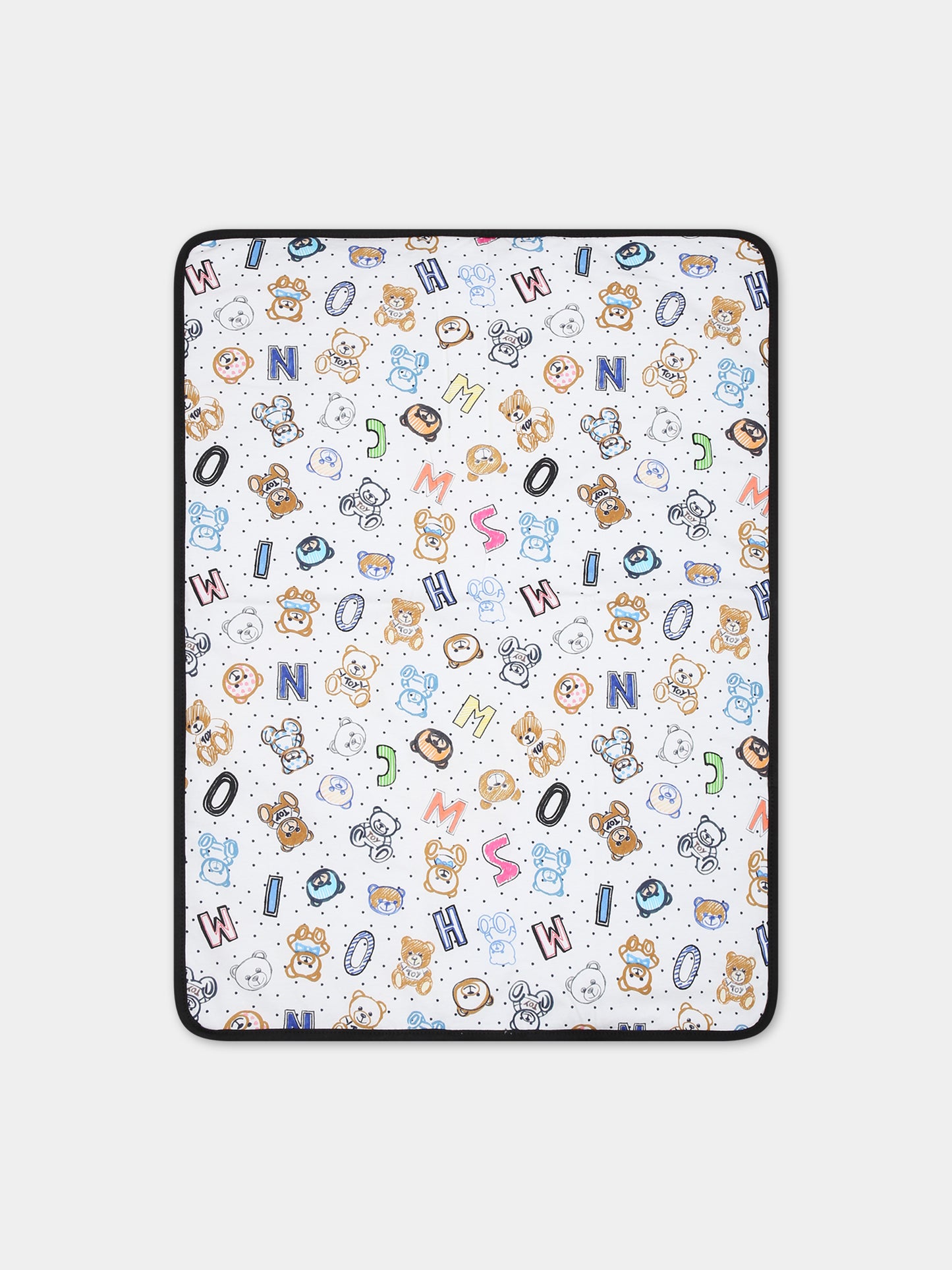 Borsa mamma nera per neonati con Teddy Bear e logo,Moschino Kids,MSX03A LCA26 60100