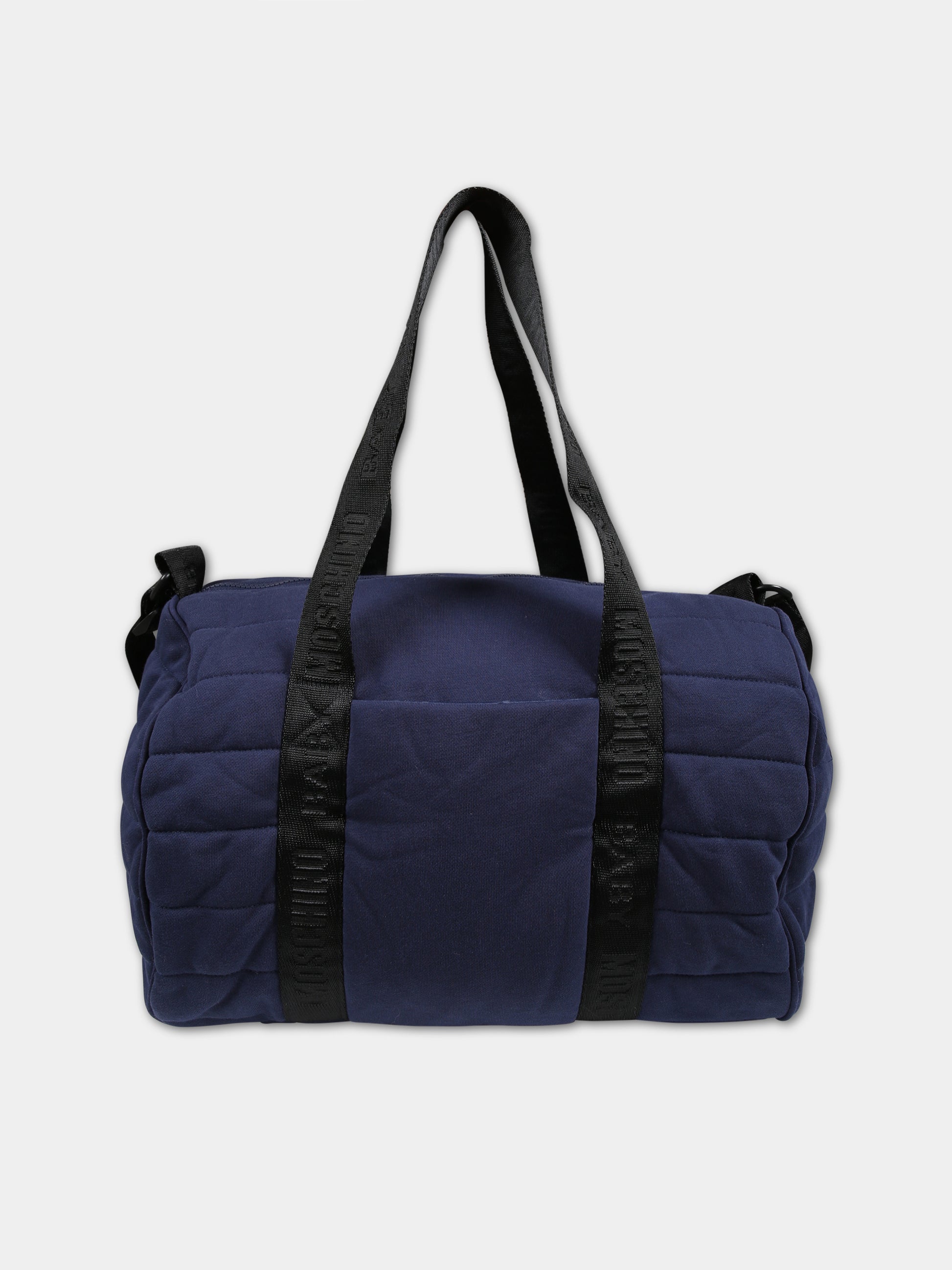 Borsa mamma blu per neonati con Teddy Bear e logo,Moschino Kids,MNX03P LCA26 40016