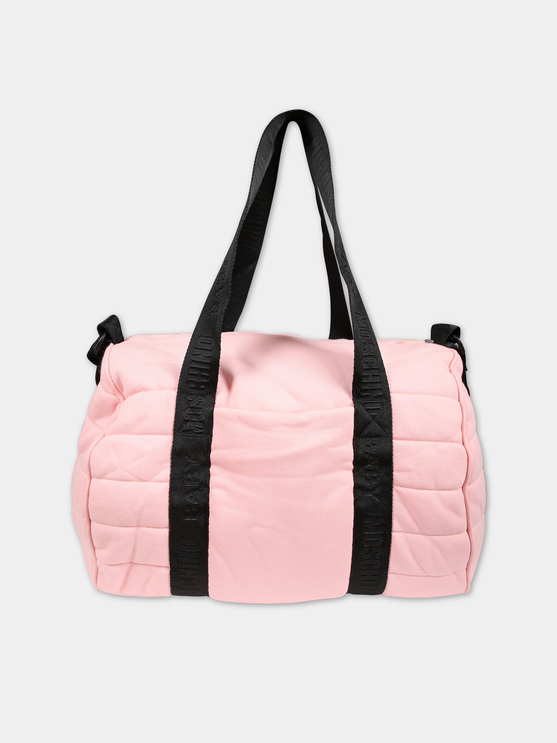 Borsa mamma rosa per neonata con Teddy Bear e logo,Moschino Kids,MNX03P LCA26 50209