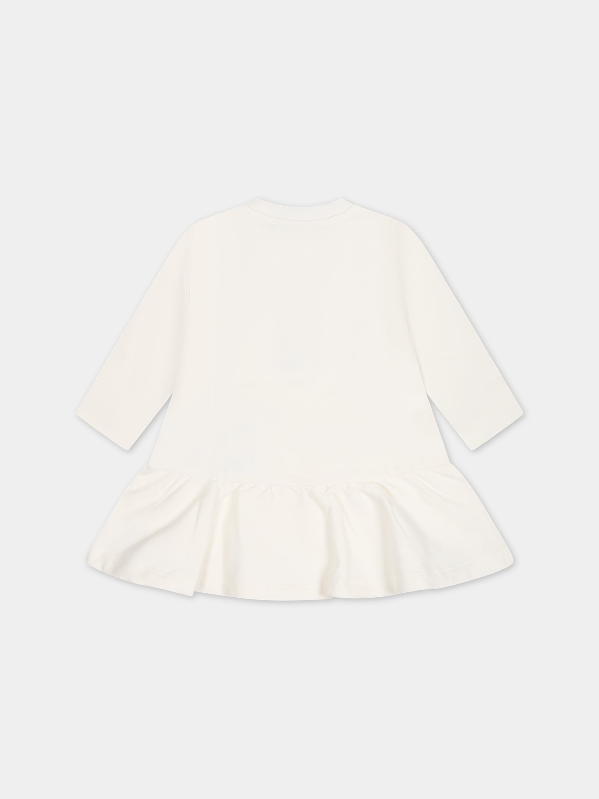 Vestito bianco per neonata con Teddy Bear  elogo,Moschino Kids,MAV099 LDA55 10063