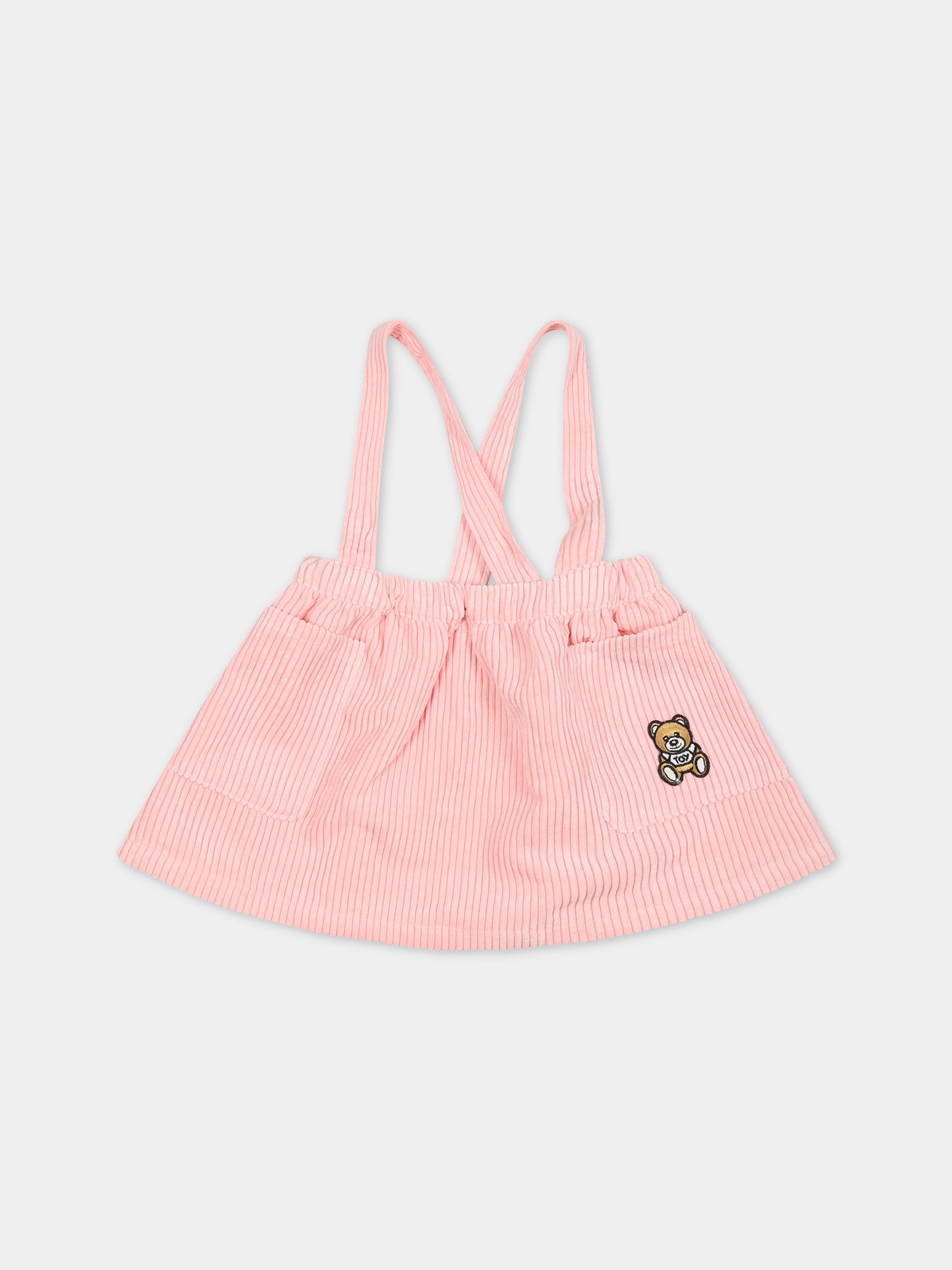 Completo rosa per neonata con Teddy Bear e logo,Moschino Kids,MAK02C LVA02 50209
