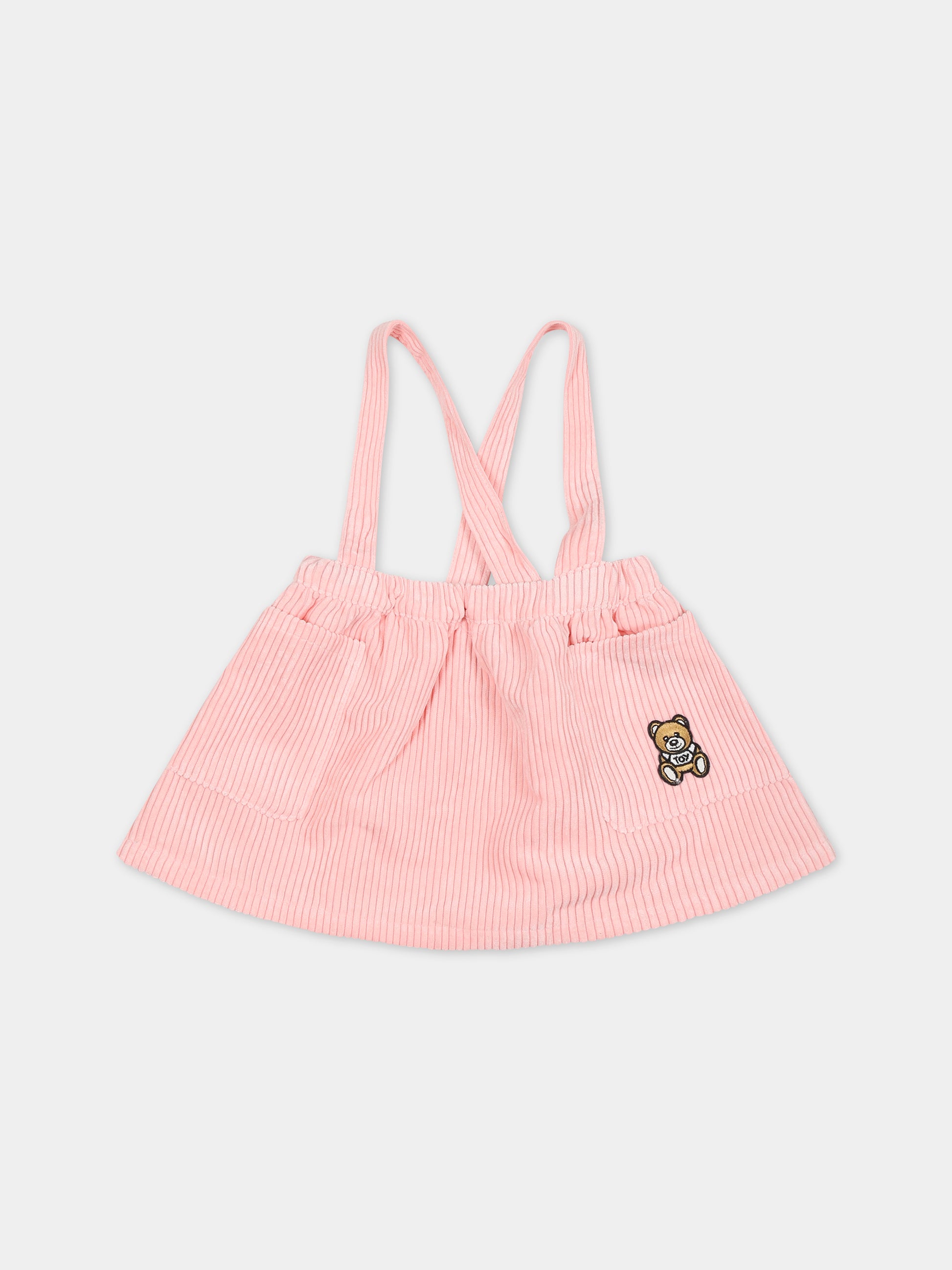 Completo rosa per neonata con Teddy Bear e logo,Moschino Kids,MAK02C LVA02 50209