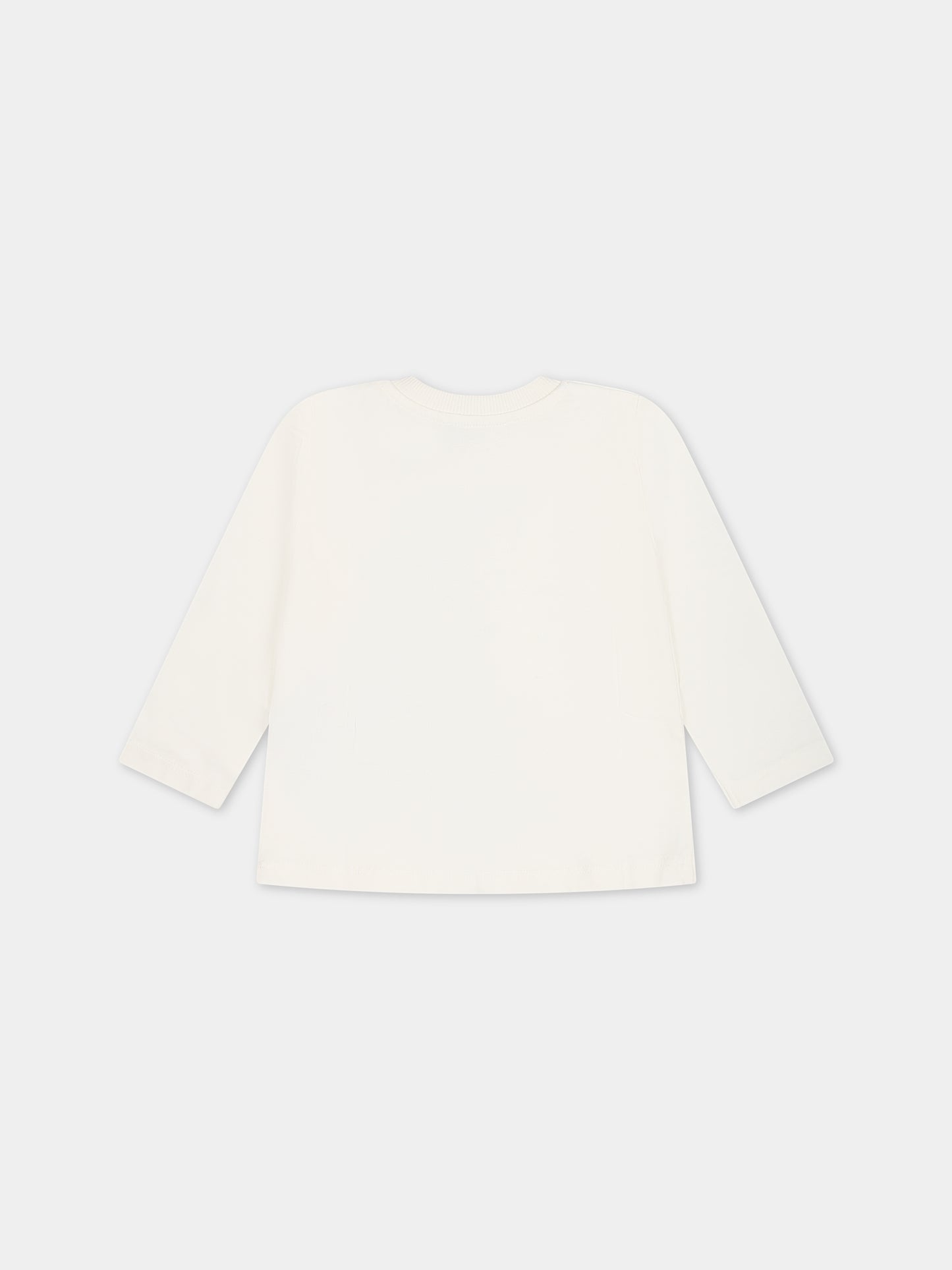 T-shirt bianca per neonato con Teddy Bear e logo,Moschino Kids,MWO00D LAA20 10063