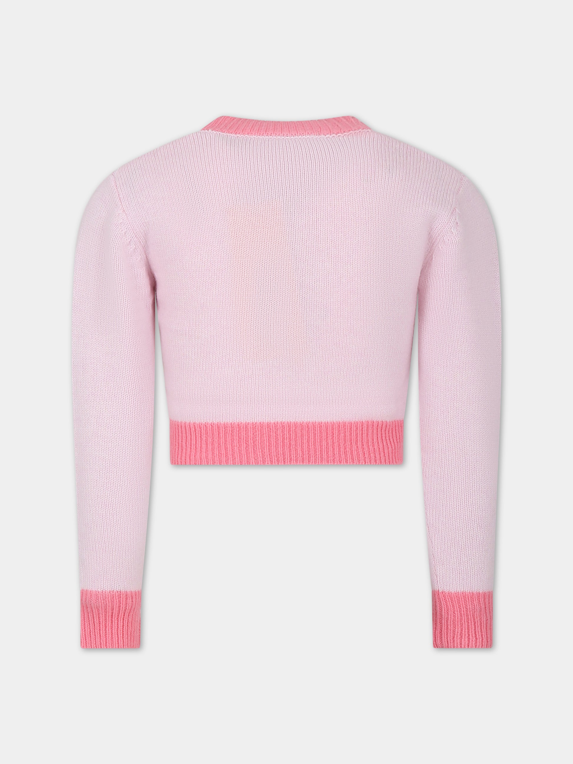 Maglione rosa per bambina con logo,Marni Kids,M00993 0M339