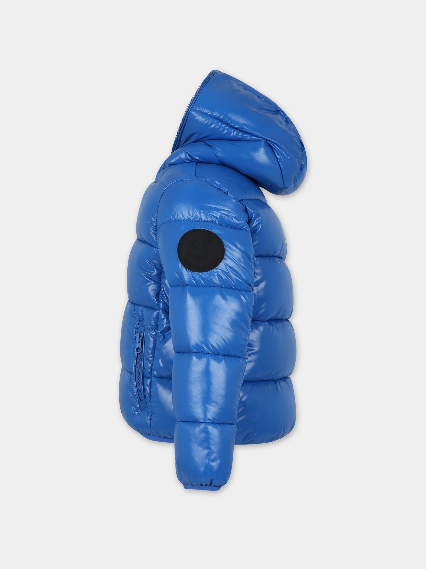 Piumino azzurro per bambino con logo,Save The Duck Kids,J31280B LUCK17 90058