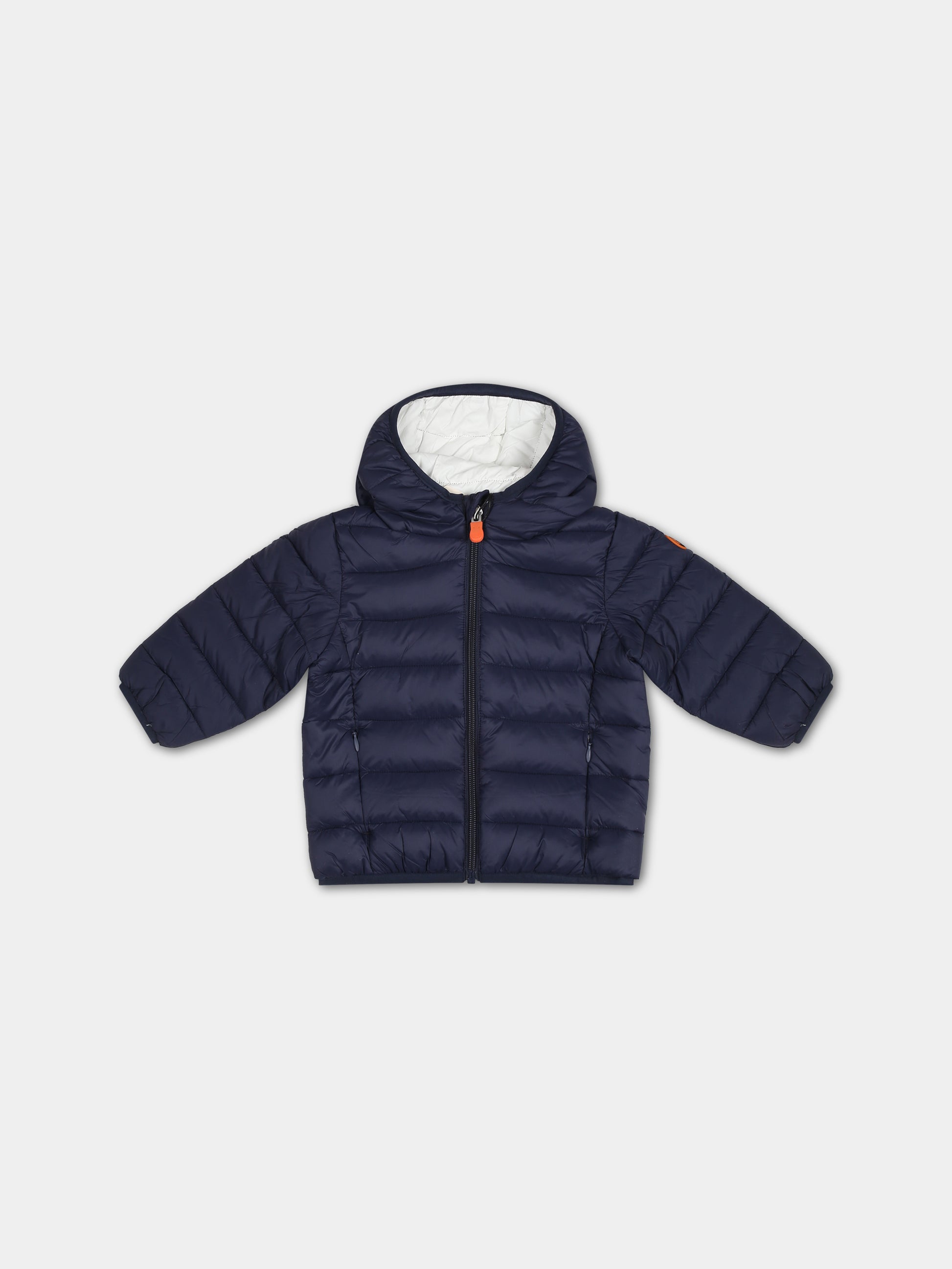 Piumino blu per neonato con logo,Save The Duck Kids,I30003X GIGA17 90000