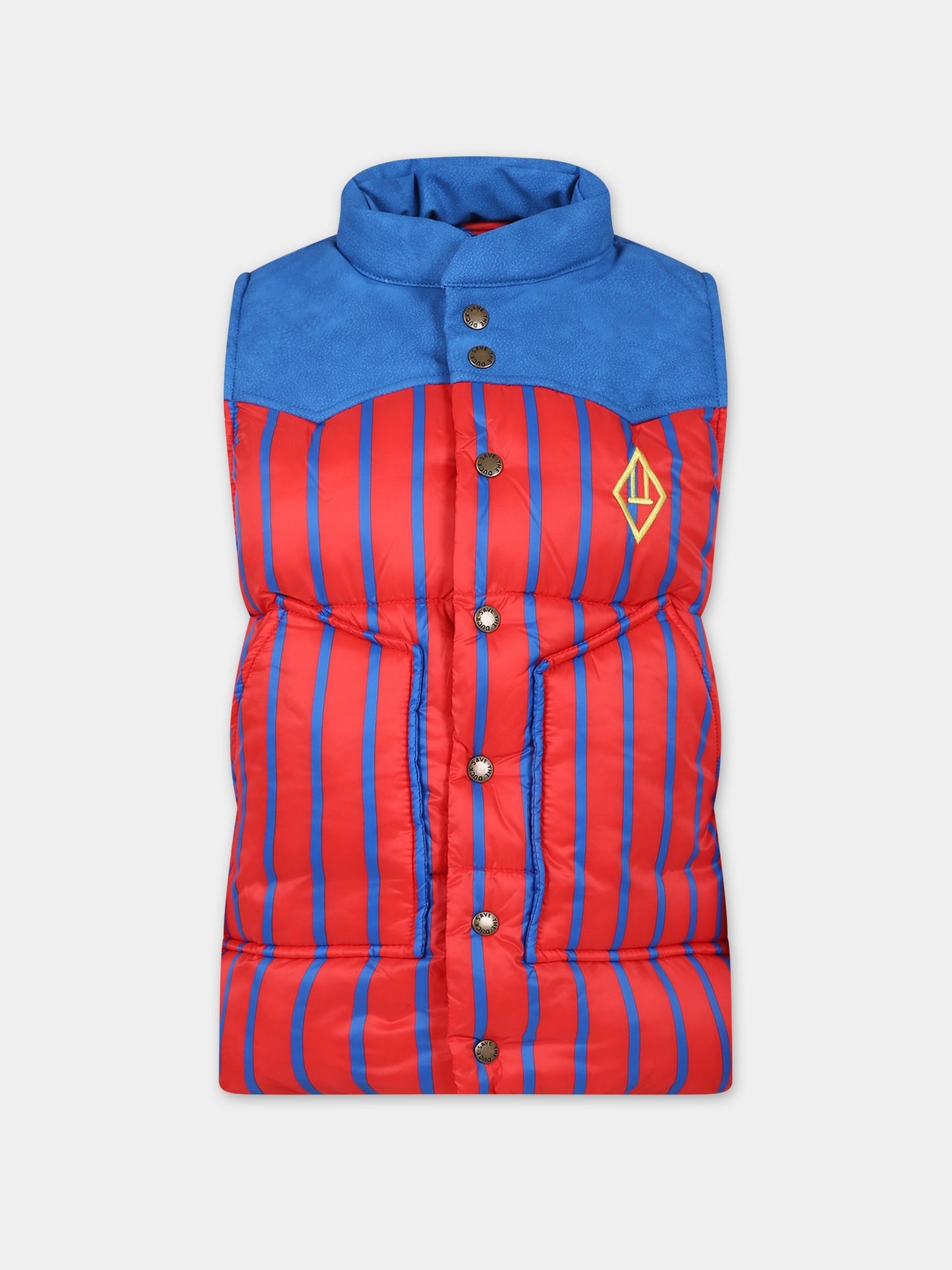 Gilet Lemur rosso per bambino con logo,Save The Duck Kids,J81408X MIVI17 20909