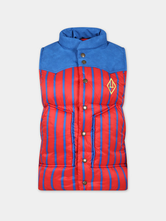 Gilet Lemur rosso per bambino con logo,Save The Duck Kids,J81408X MIVI17 20909