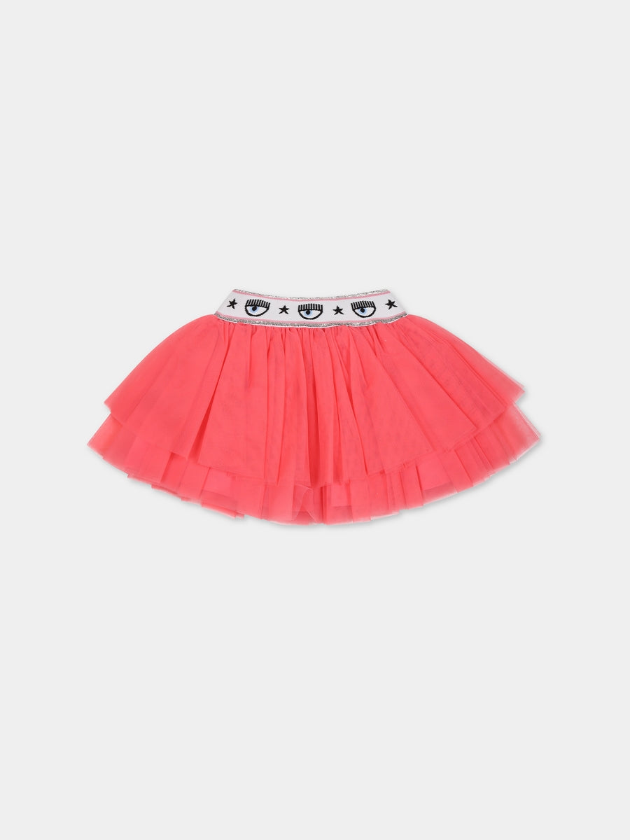 Gonna rosa per bambina con eyestar,Chiara Ferragni Collection,53B700 T9945 088F