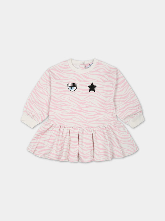 Vestito multicolor per neonata con eyestar,Chiara Ferragni Collection,53B903 2006 067F