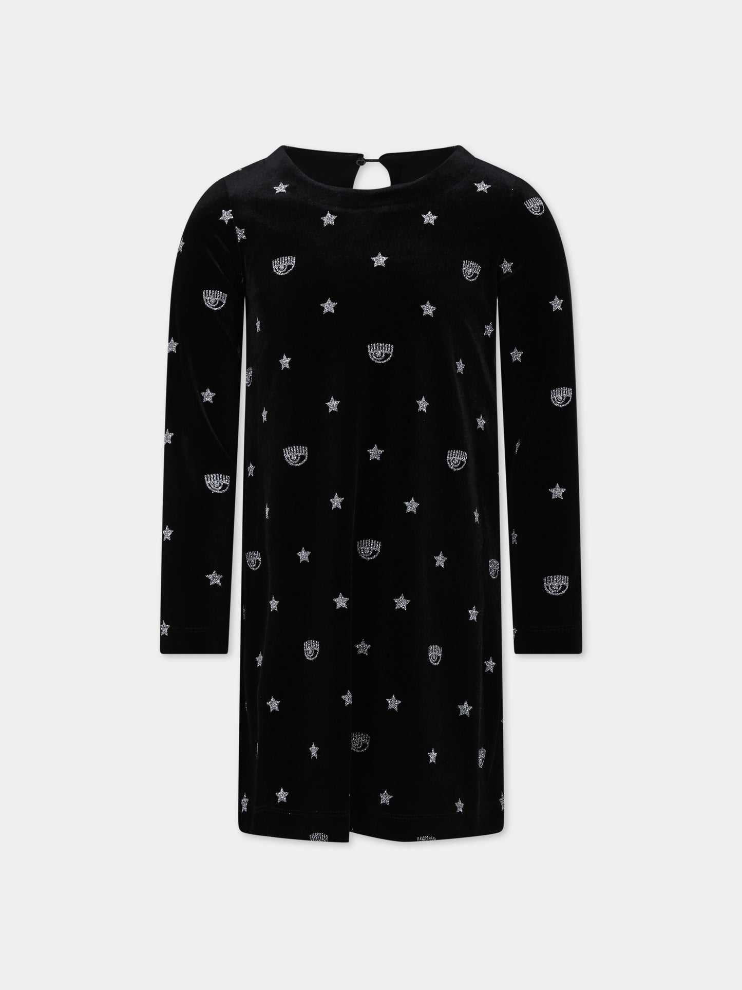 Vestito nero per bambina con eyestar,Chiara Ferragni Collection,51B903 2905 5075