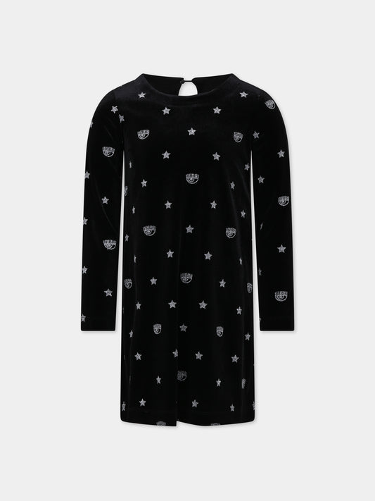 Vestito nero per bambina con eyestar,Chiara Ferragni Collection,51B903 2905 5075