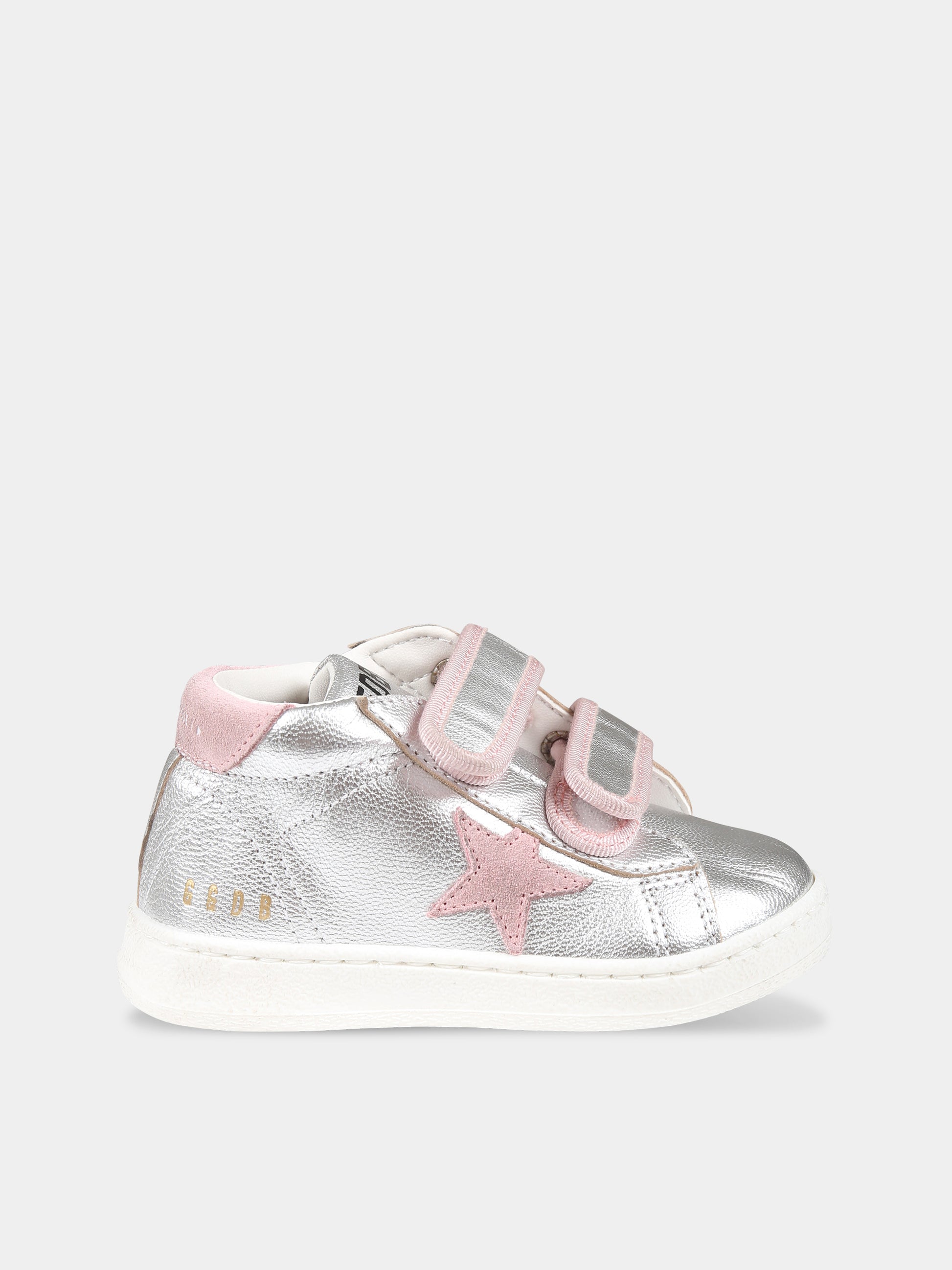 Sneakers June argento per bambina con stella,Golden Goose,GJF00386 F005044 70286