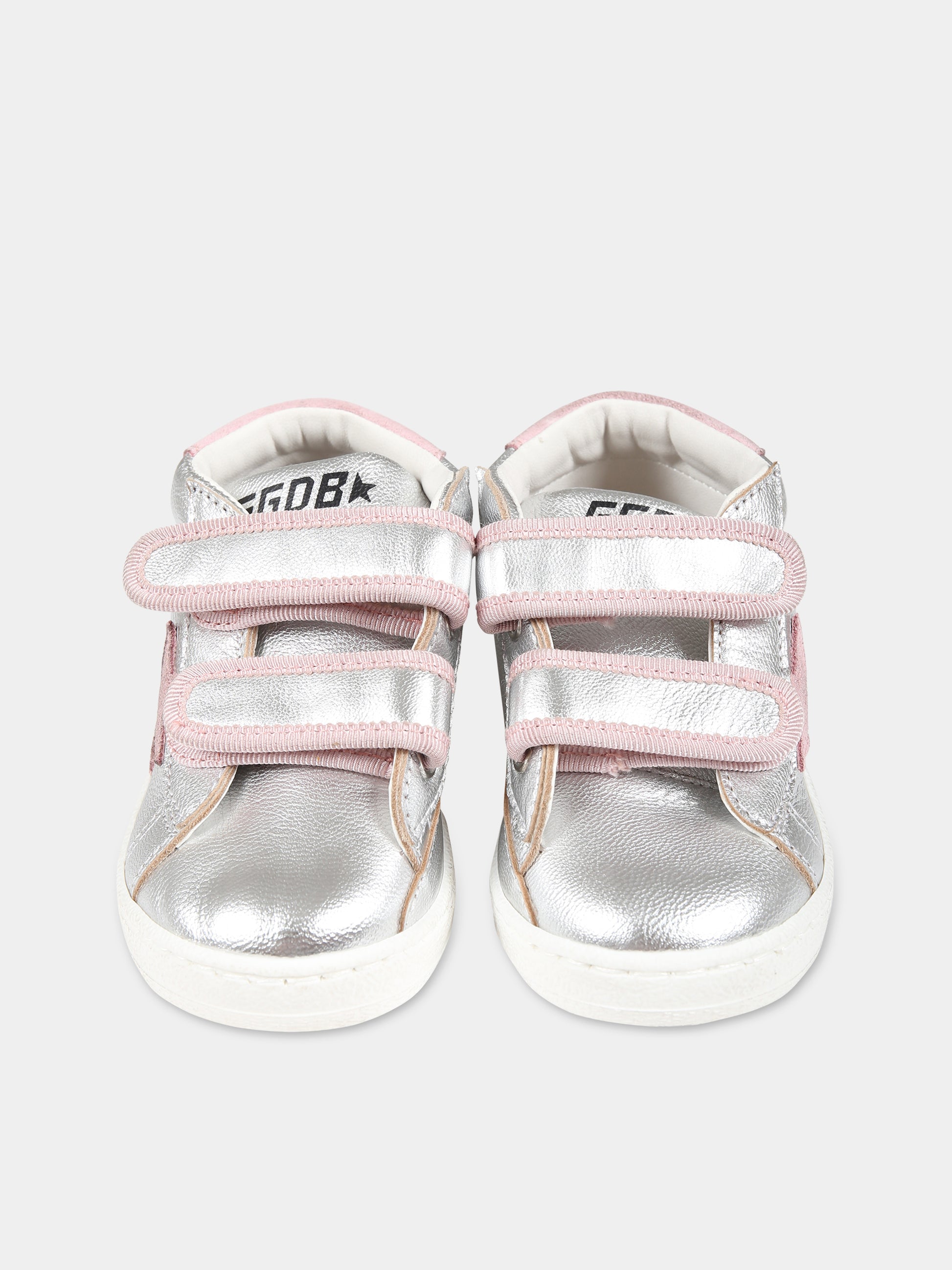 Sneakers June argento per bambina con stella,Golden Goose,GJF00386 F005044 70286
