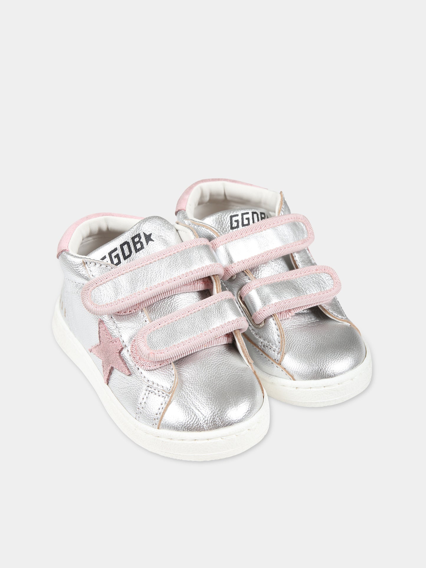 Sneakers June argento per bambina con stella,Golden Goose,GJF00386 F005044 70286