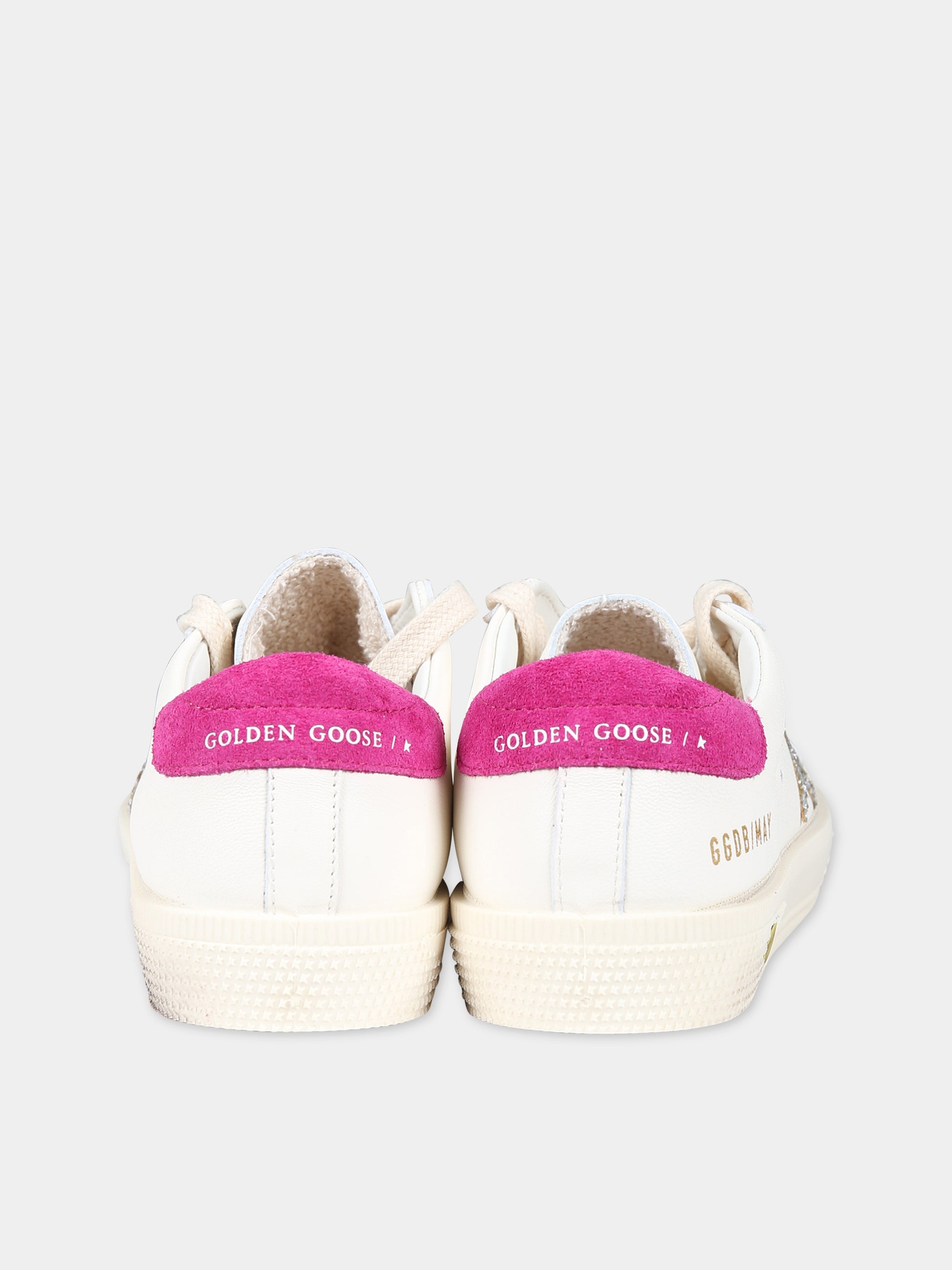 Sneakers May bianche per bambina con stella,Golden Goose,GYF00112 F004213 11398