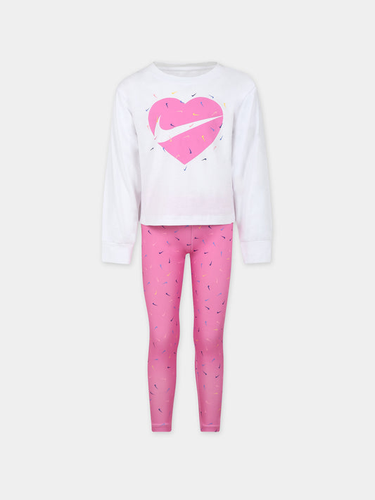 Completo rosa per bambina con swoosh,Nike,36L062 AFN