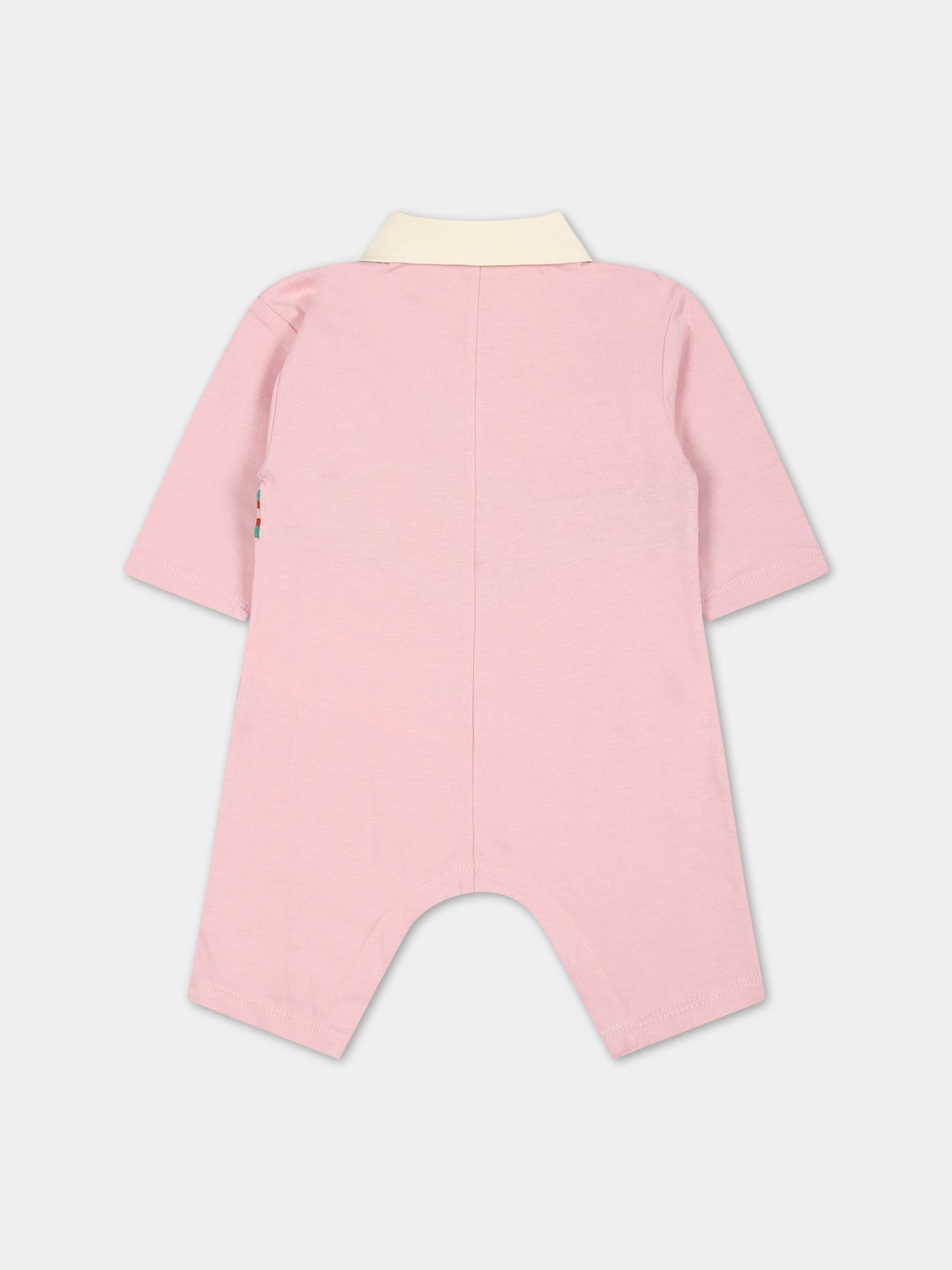 Tutina rosa per neonata con incrocio GG,Gucci Kids,660754 XJFOW 5658