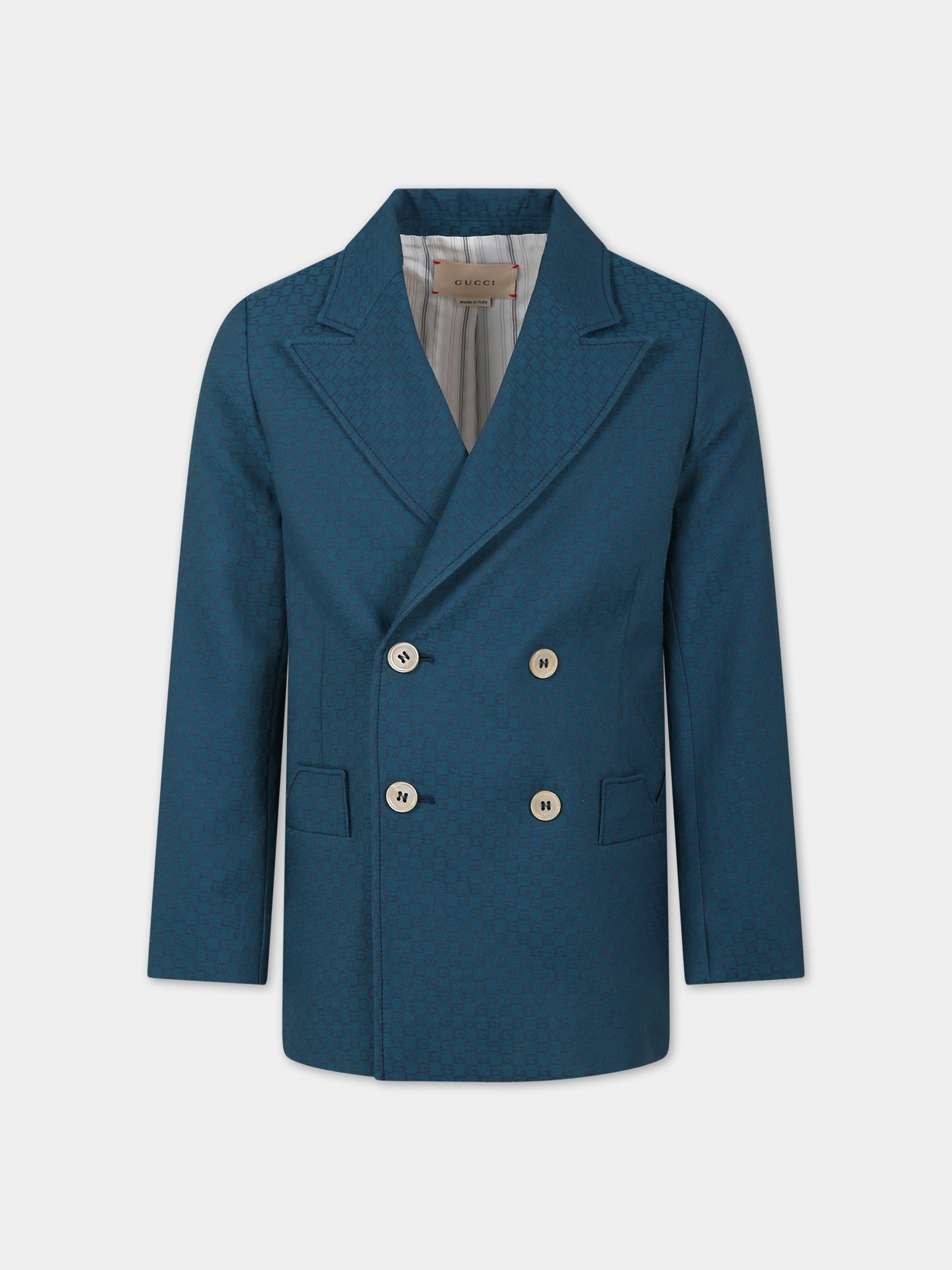 Giacca blu per bambino con logo,Gucci Kids,737834 XWAX8 4047