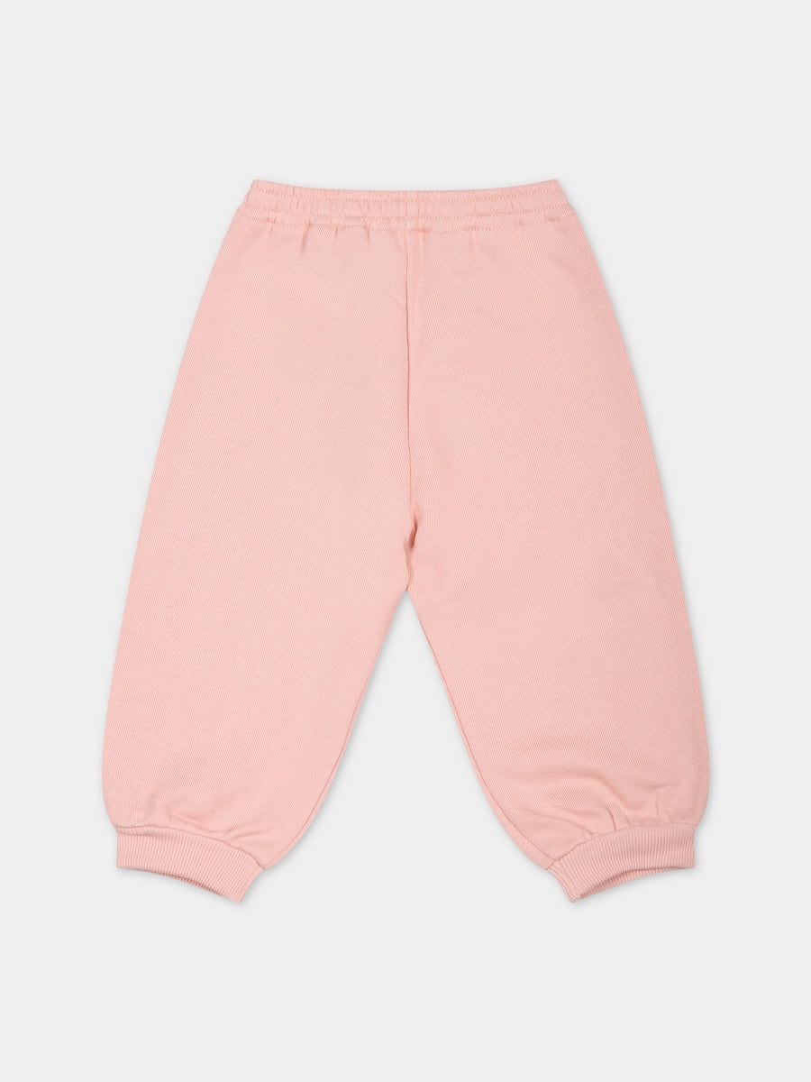 Pantaloni rosa per neonata con doppia G,Gucci Kids,749651 XJFOO 5658