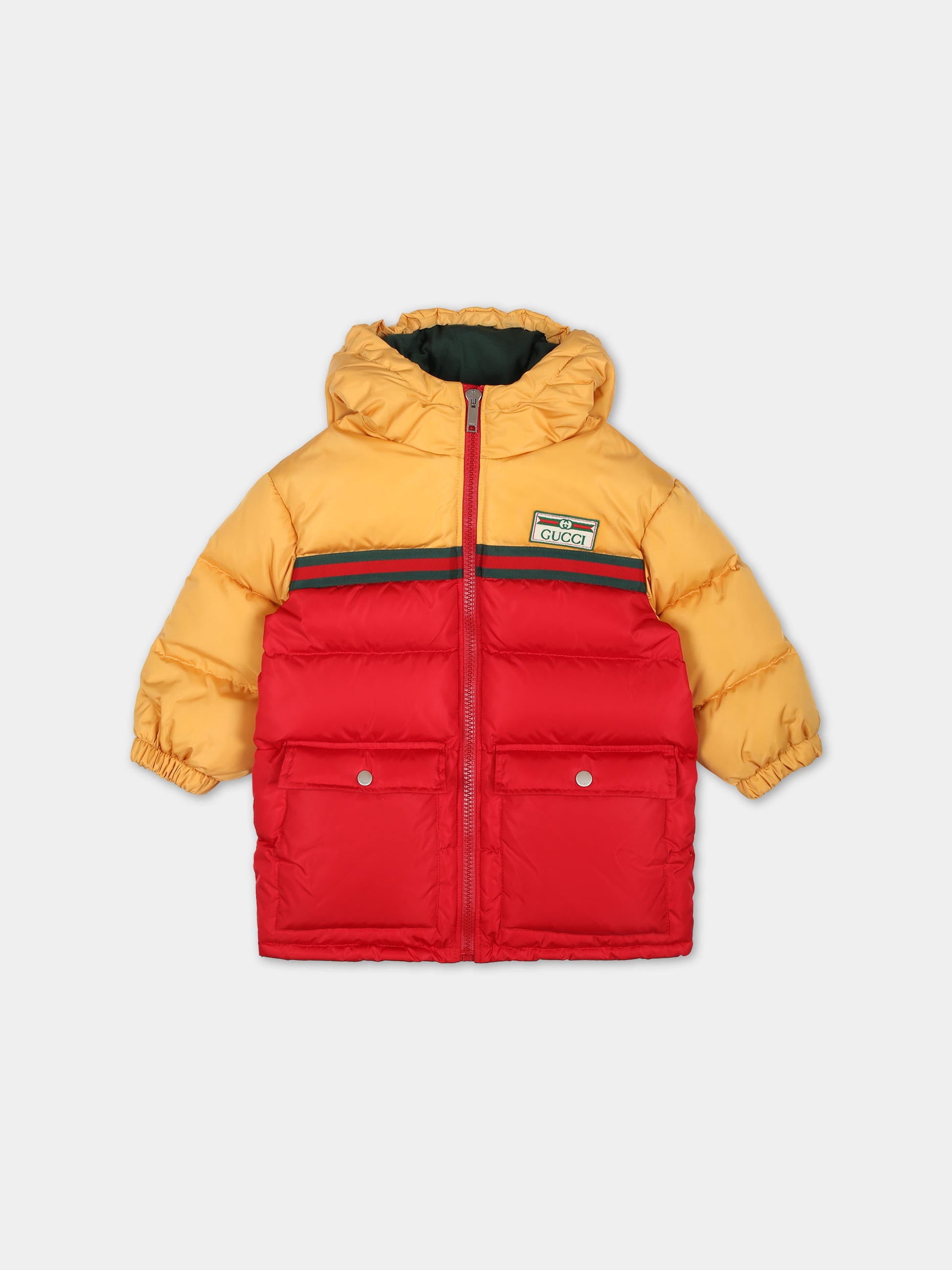 Piumino color block per neonato,Gucci Kids,737846 XWAXT 6429