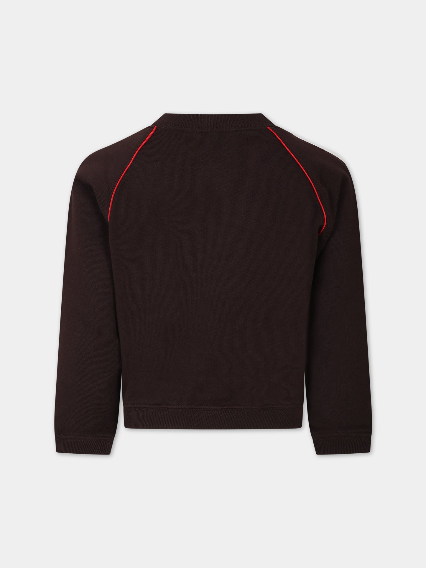 Felpa marrone per bambini con stampa logo,Gucci Kids,737610 XJFVS 2460