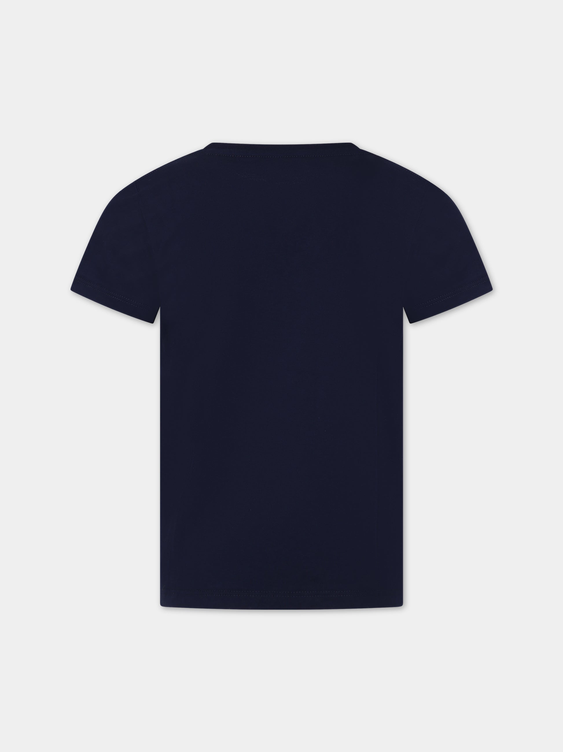 T-shirt blu con GG per bambini,Gucci Kids,547559 XJFMN 4585