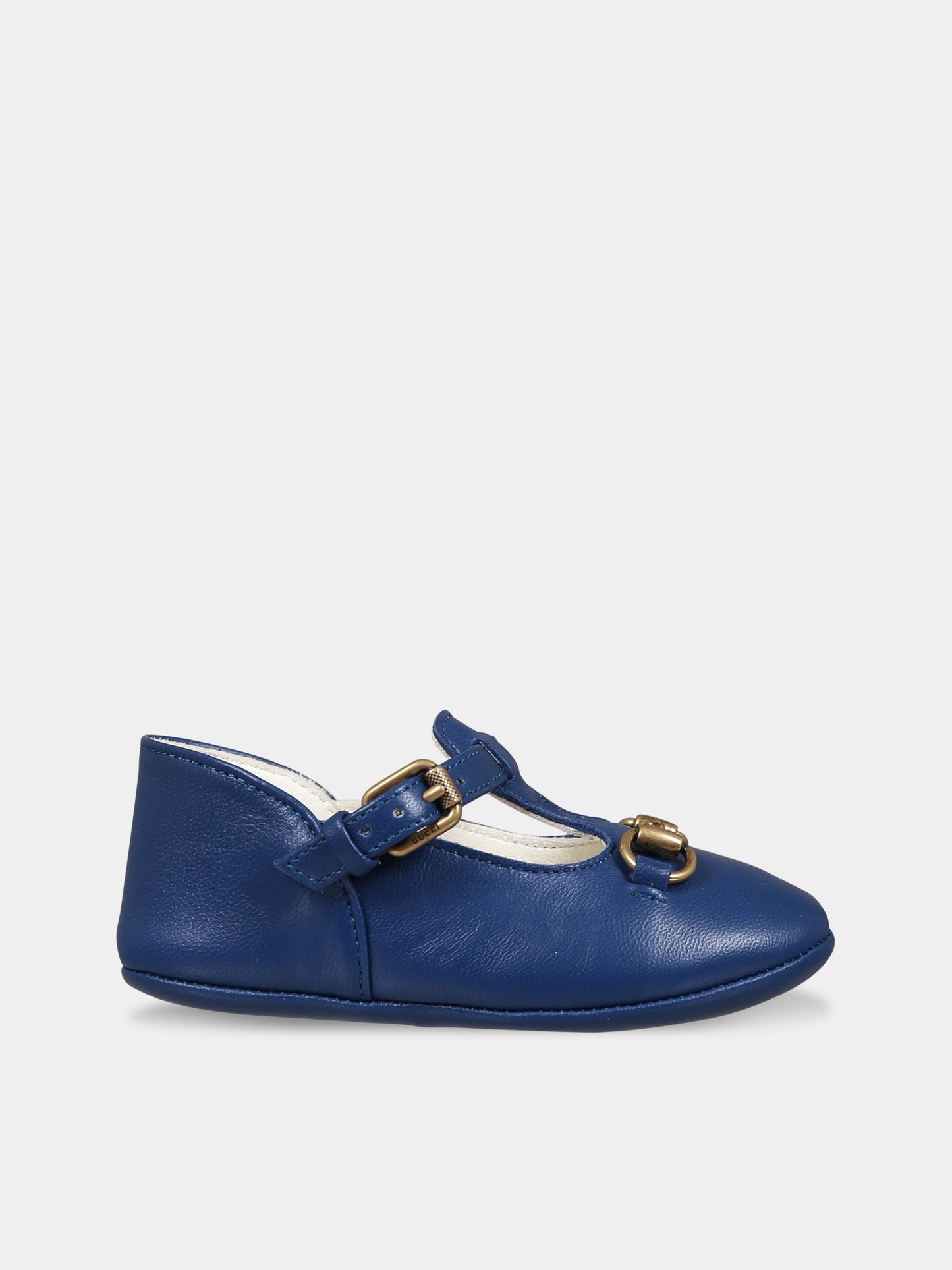 Ballerine blu per neonati con morsetto,Gucci Kids,725732 1D700 4236