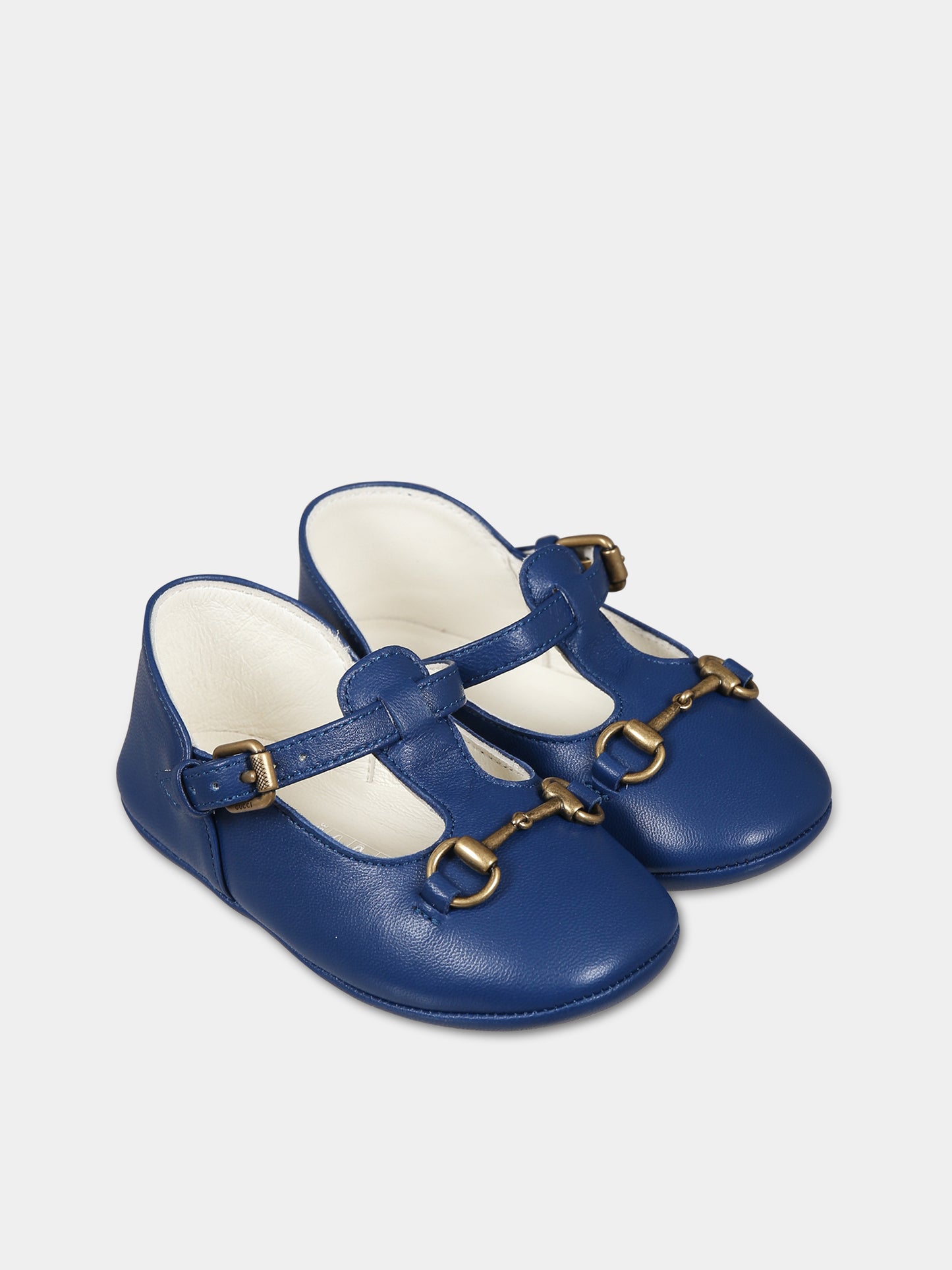 Ballerine blu per neonati con morsetto,Gucci Kids,725732 1D700 4236