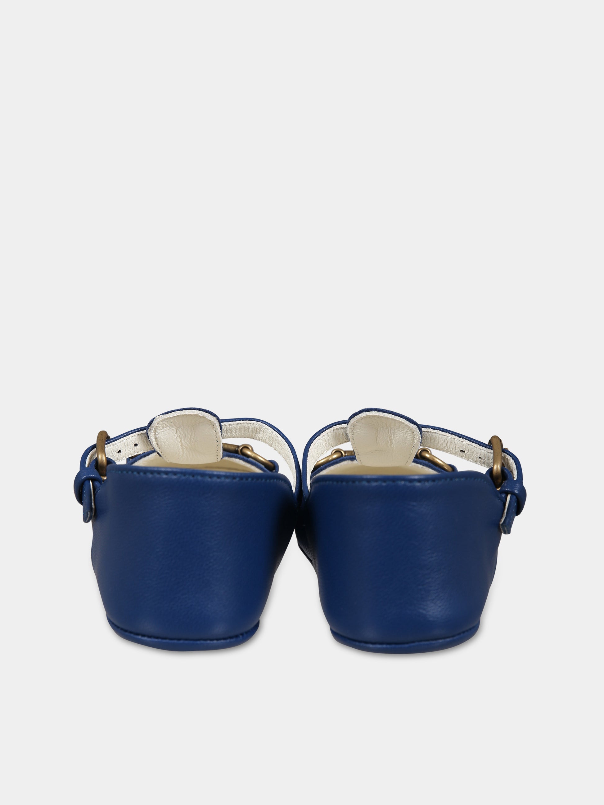 Ballerine blu per neonati con morsetto,Gucci Kids,725732 1D700 4236