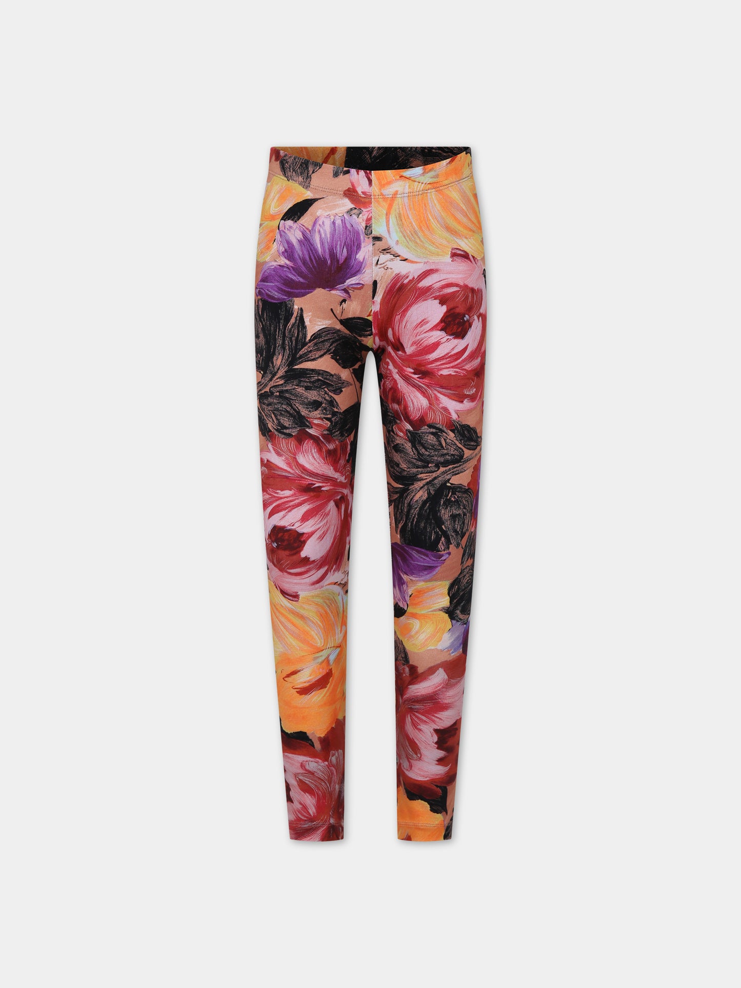 Leggings rosa per bambina con stampa floreale,Molo,2W23F209 6870