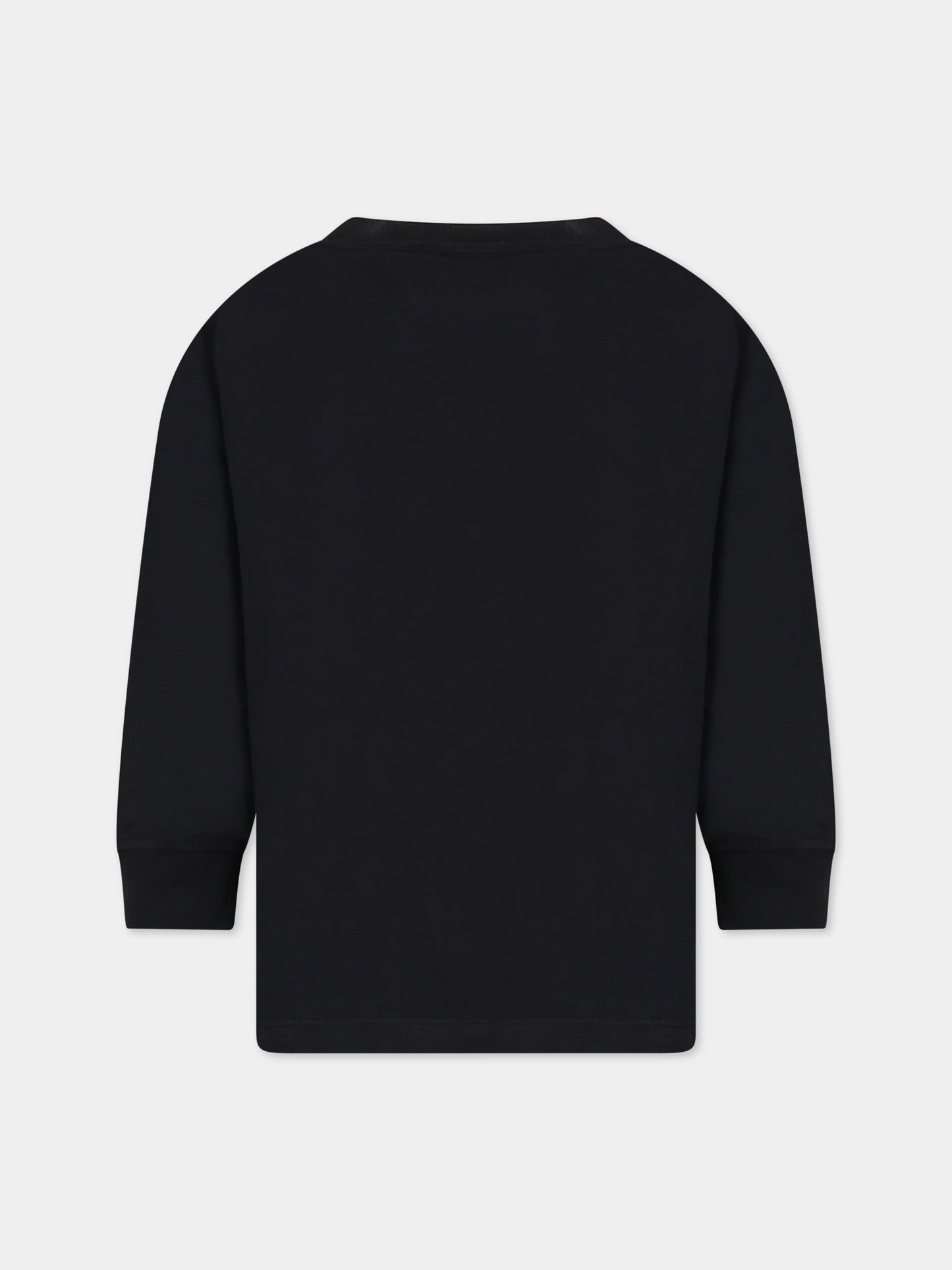 T-shirt nera per bambini con scritta,Molo,6W23A402 0099