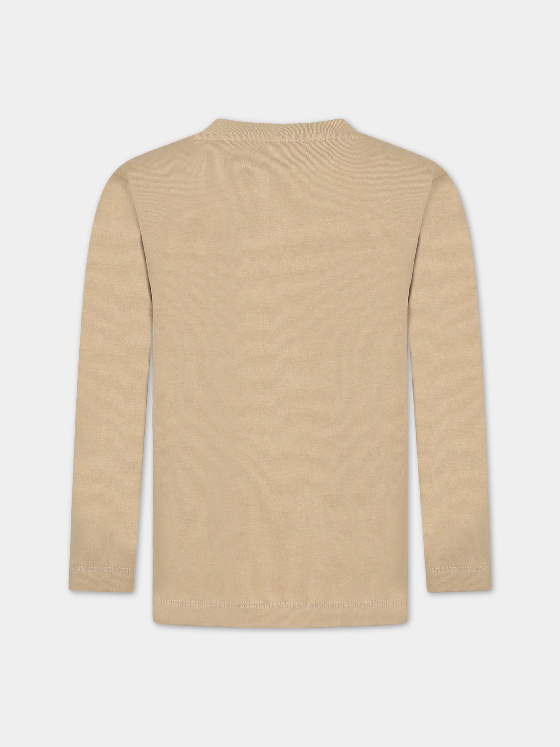 T-shirt beige per bambino con stampa orsi,Molo,1W23A407 3360